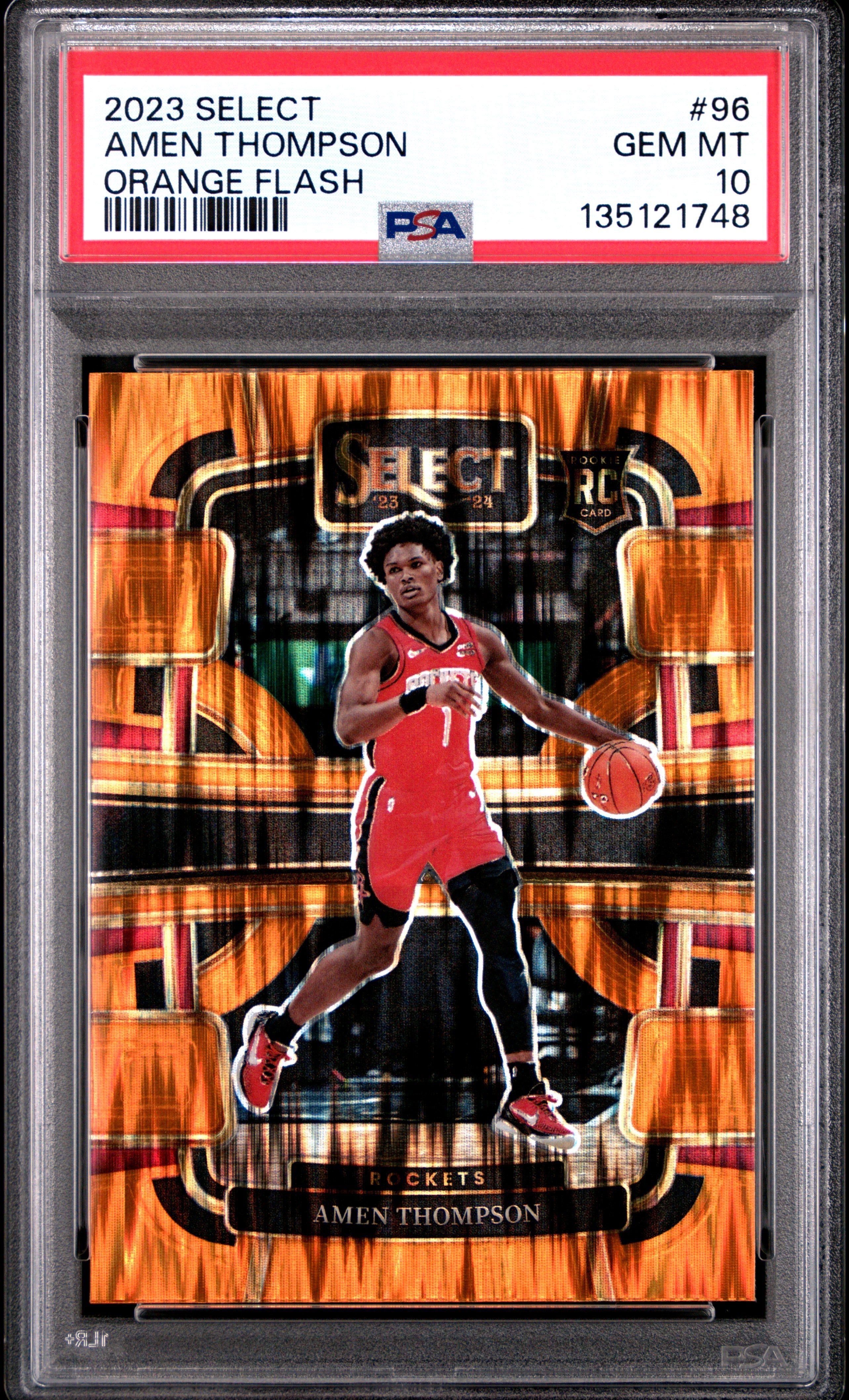 2023 Panini Select #96 Amen Thompson Orange Flash PSA 10