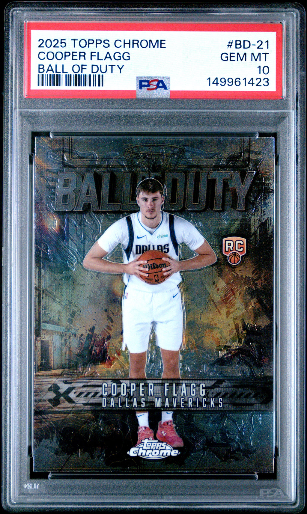 2025 Topps Chrome Ball Of Duty #BD-21 Cooper Flagg PSA 10