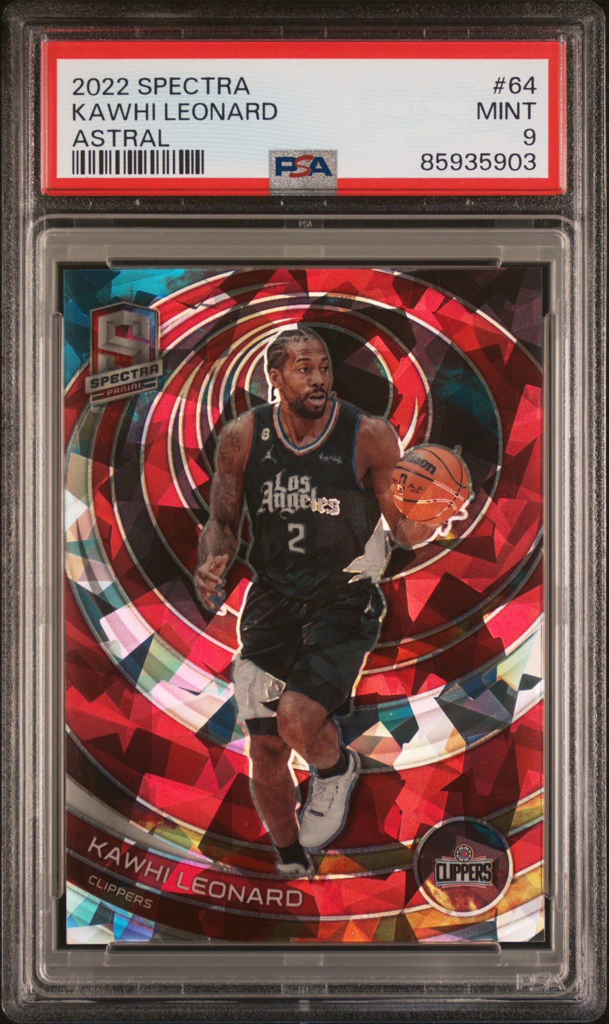 2022 Panini Spectra #64 Kawhi Leonard Astral PSA 9