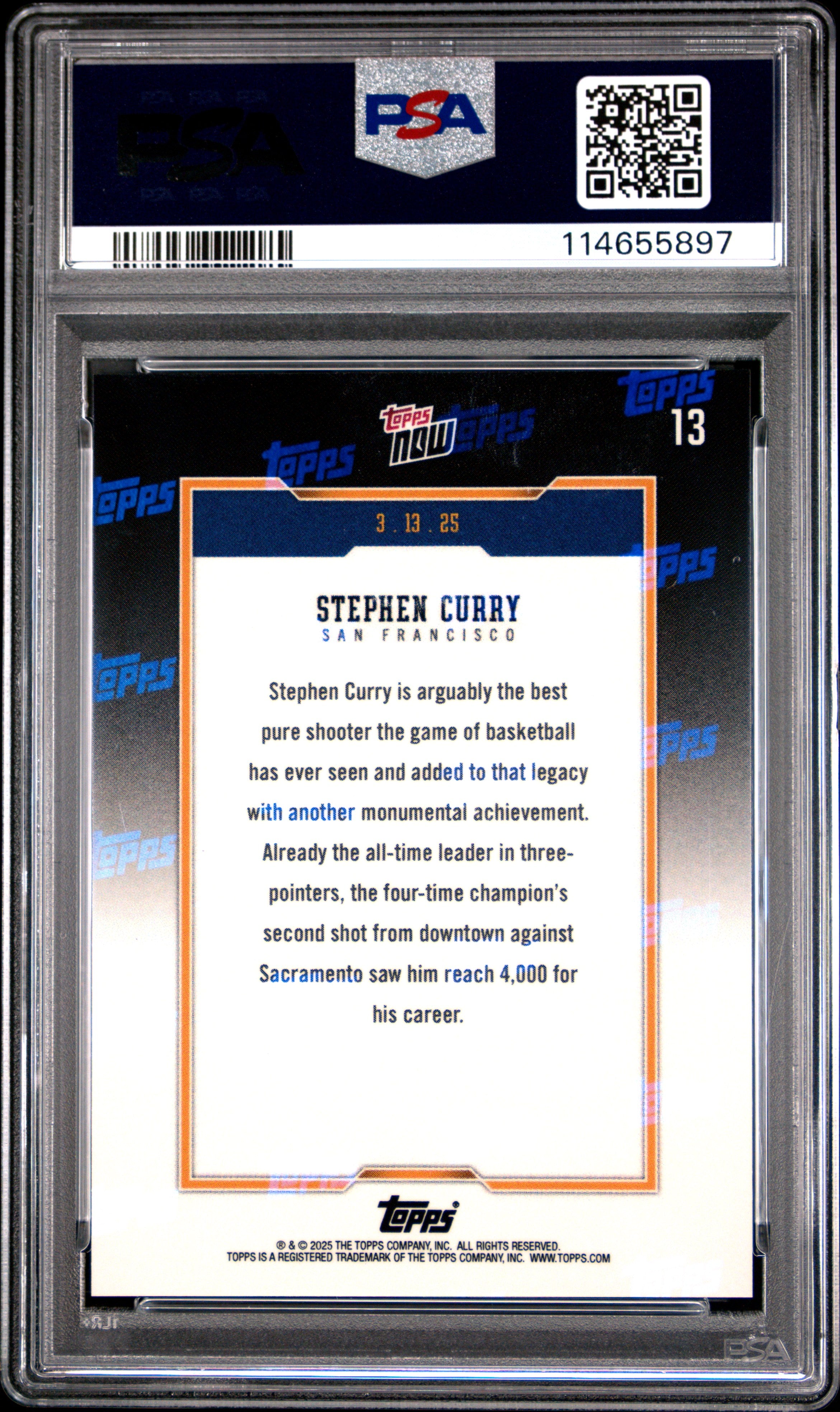 2024 Topps Now #13 Stephen Curry PSA 10
