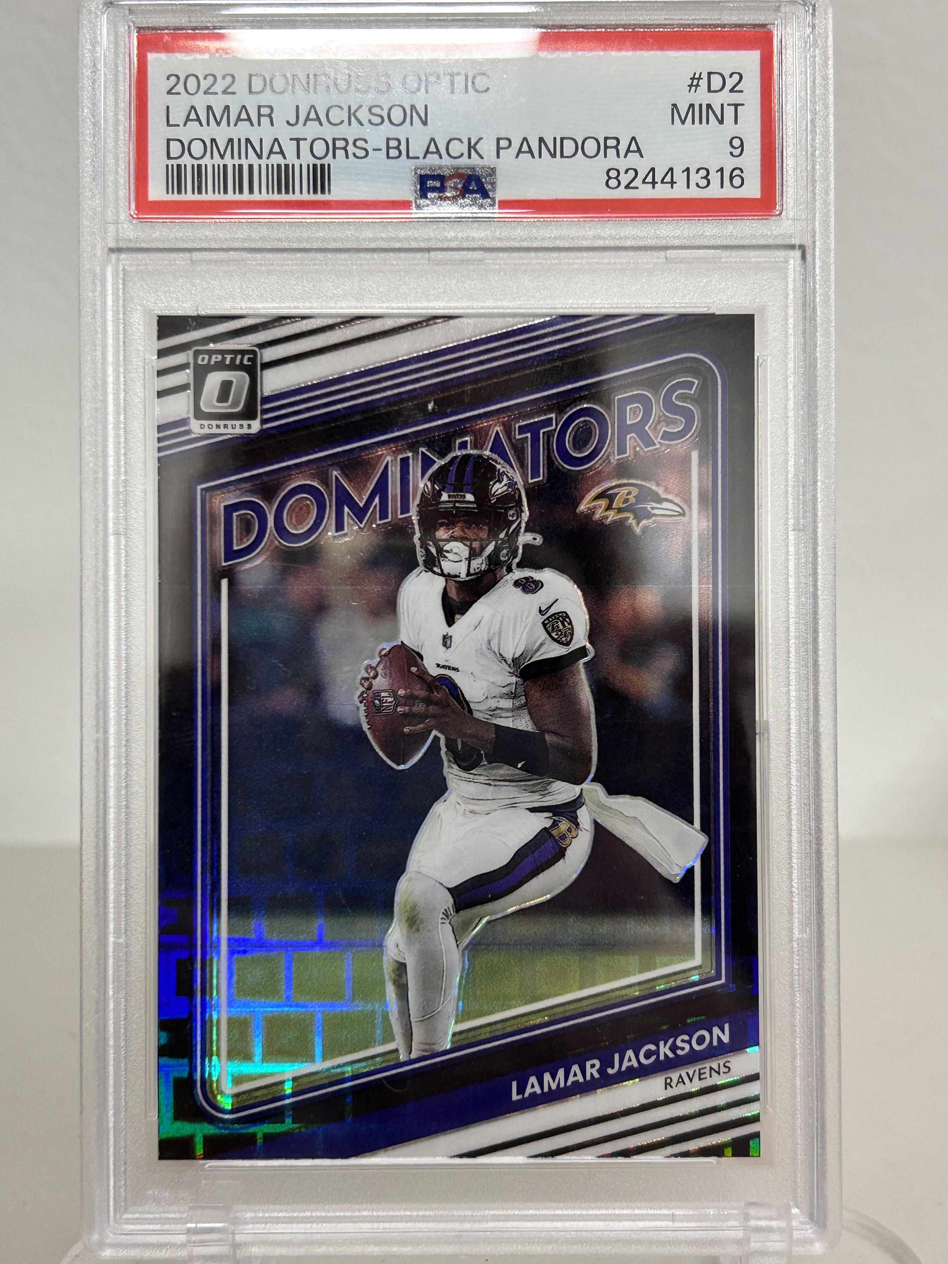 2022 Donruss Optic #D2 Lamar Jackson Dominators-Black Pandora