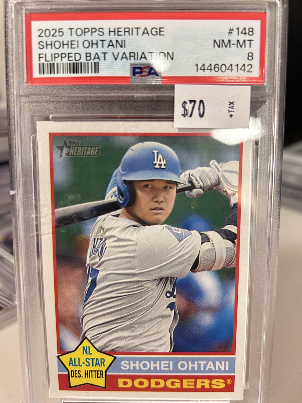 2025 Topps Heritage #148 Shohei Ohtani Chrome Refractor PSA 8