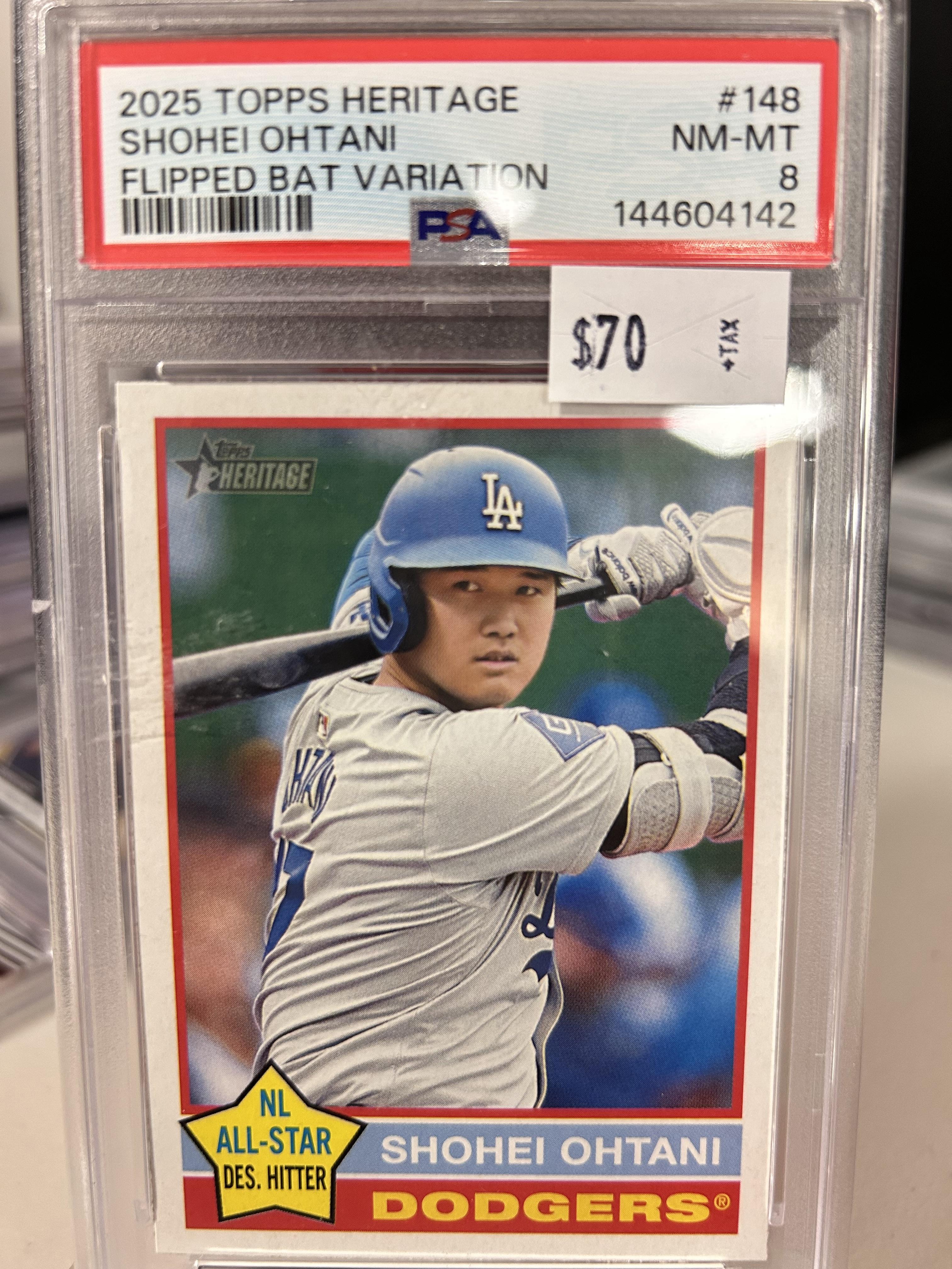 2025 Topps Heritage #148 Shohei Ohtani Chrome Refractor PSA 8