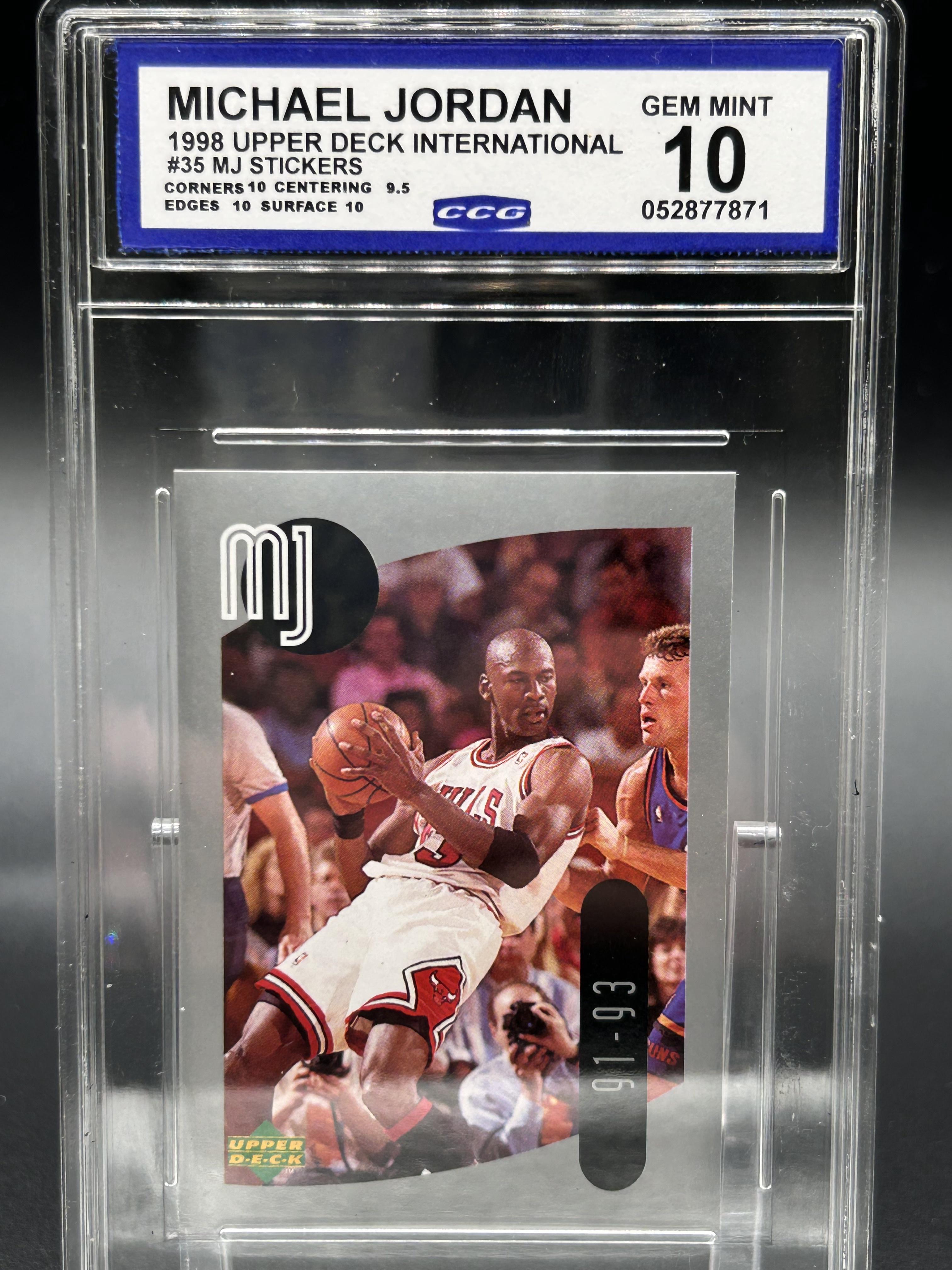 1998 Upper Deck International #35 Michael Jordan MJ Stickers BCCG 10