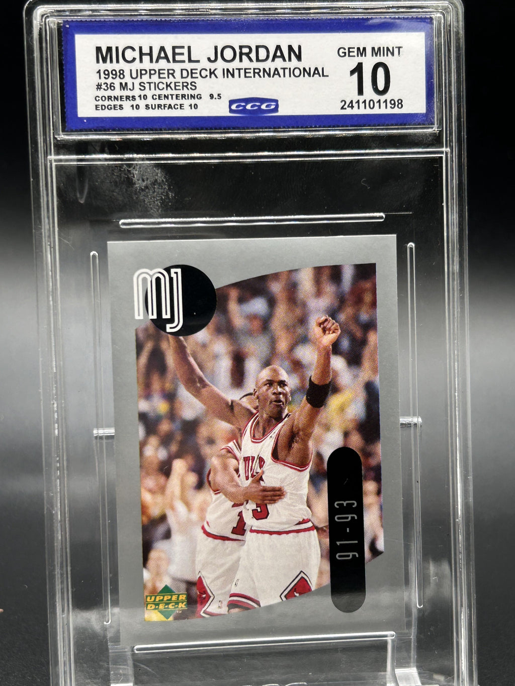 1998 Upper Deck Michael Jordan Stickers #36 Michael Jordan MJ Stickers BCCG 10