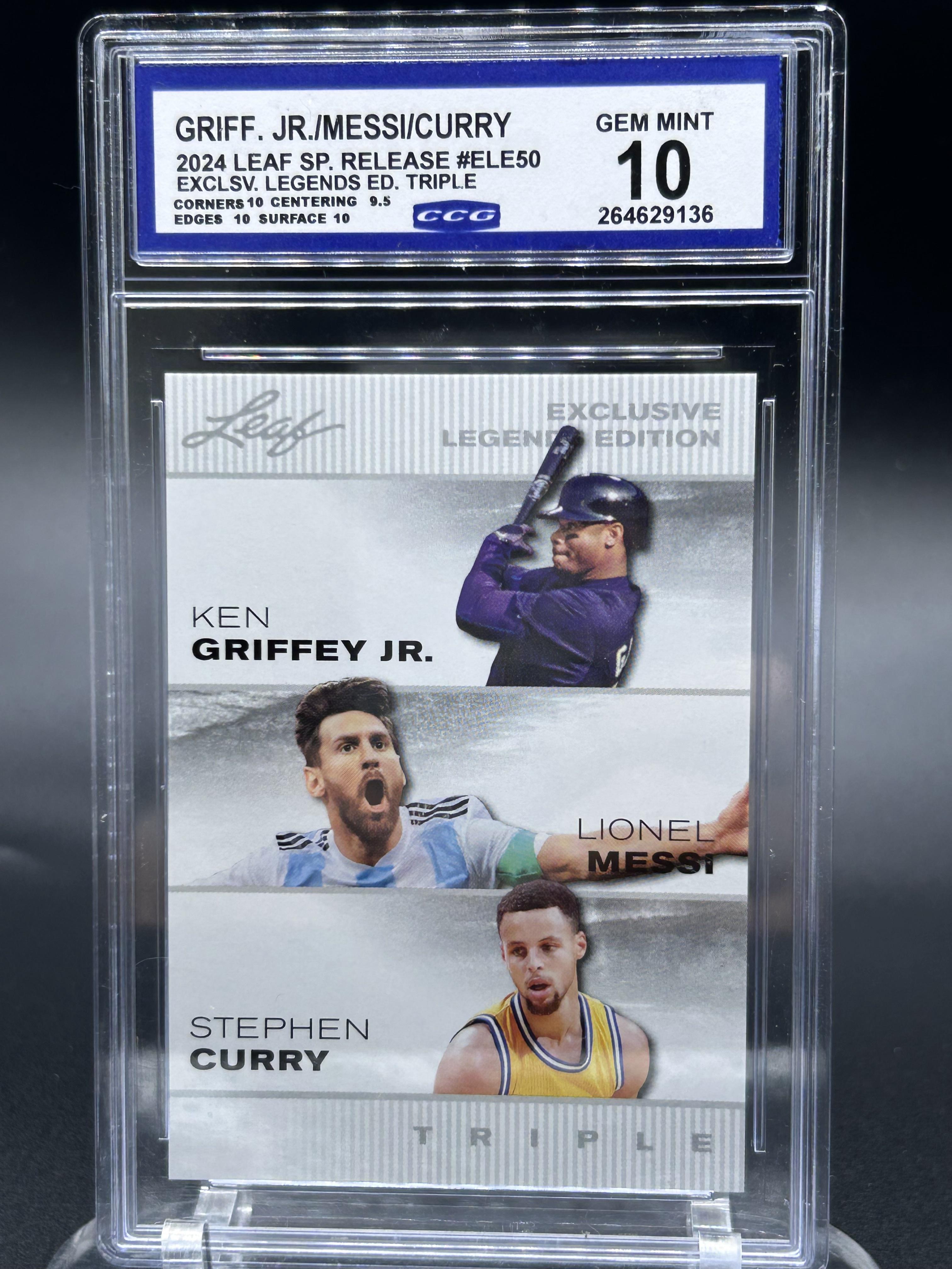 2024 Leaf Sp. Release #ELE50 Griff.Jr/Messi/Curry Excl. Legends Edition Triple