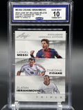 2024 Leaf Sp. Release #ELE18 Messi/Zidane/Ibrahimovic Exclusive Legends Edition
