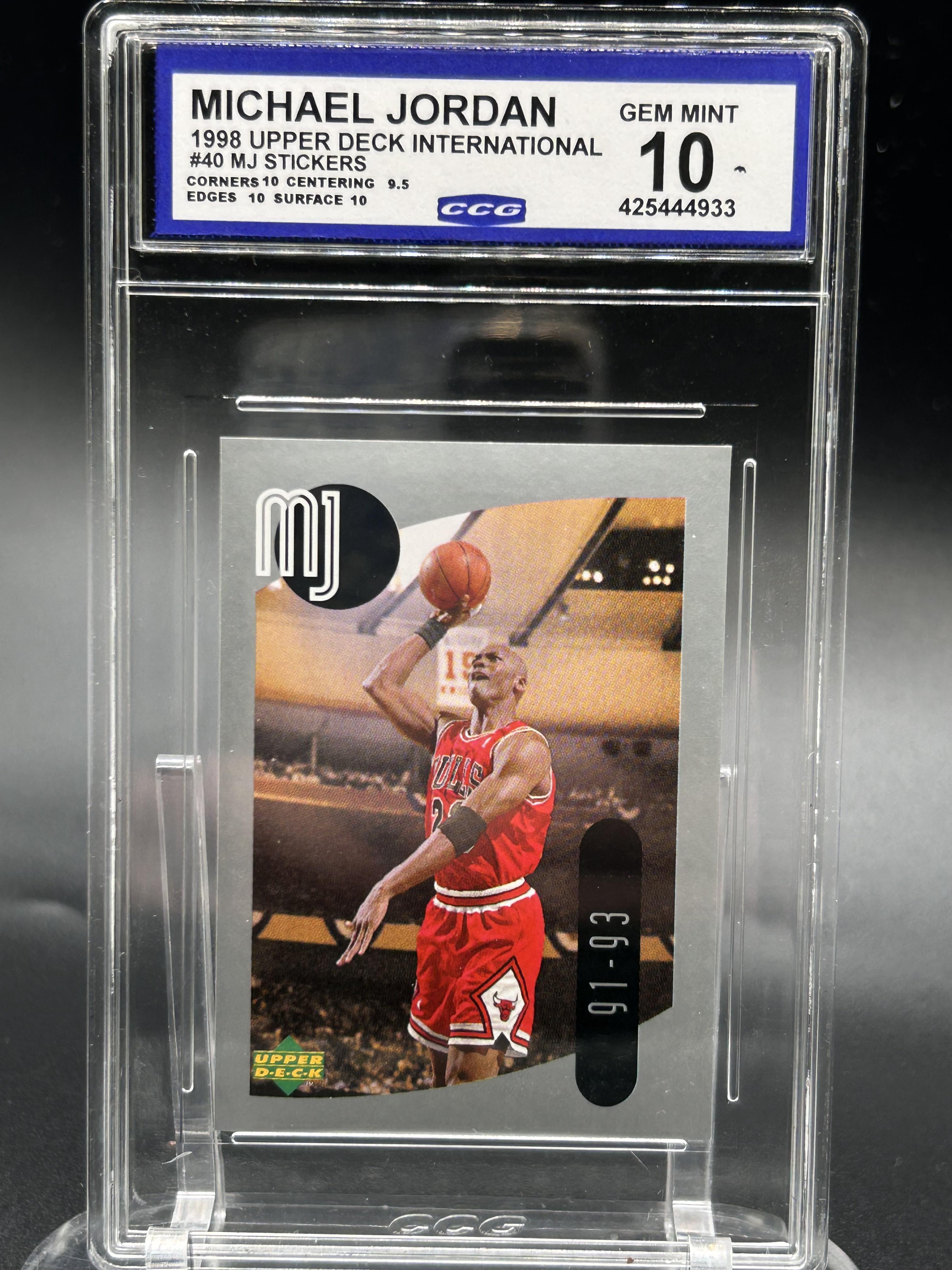 1998 Upper Deck International #40 Michael Jordan MJ Stickers BCCG 10