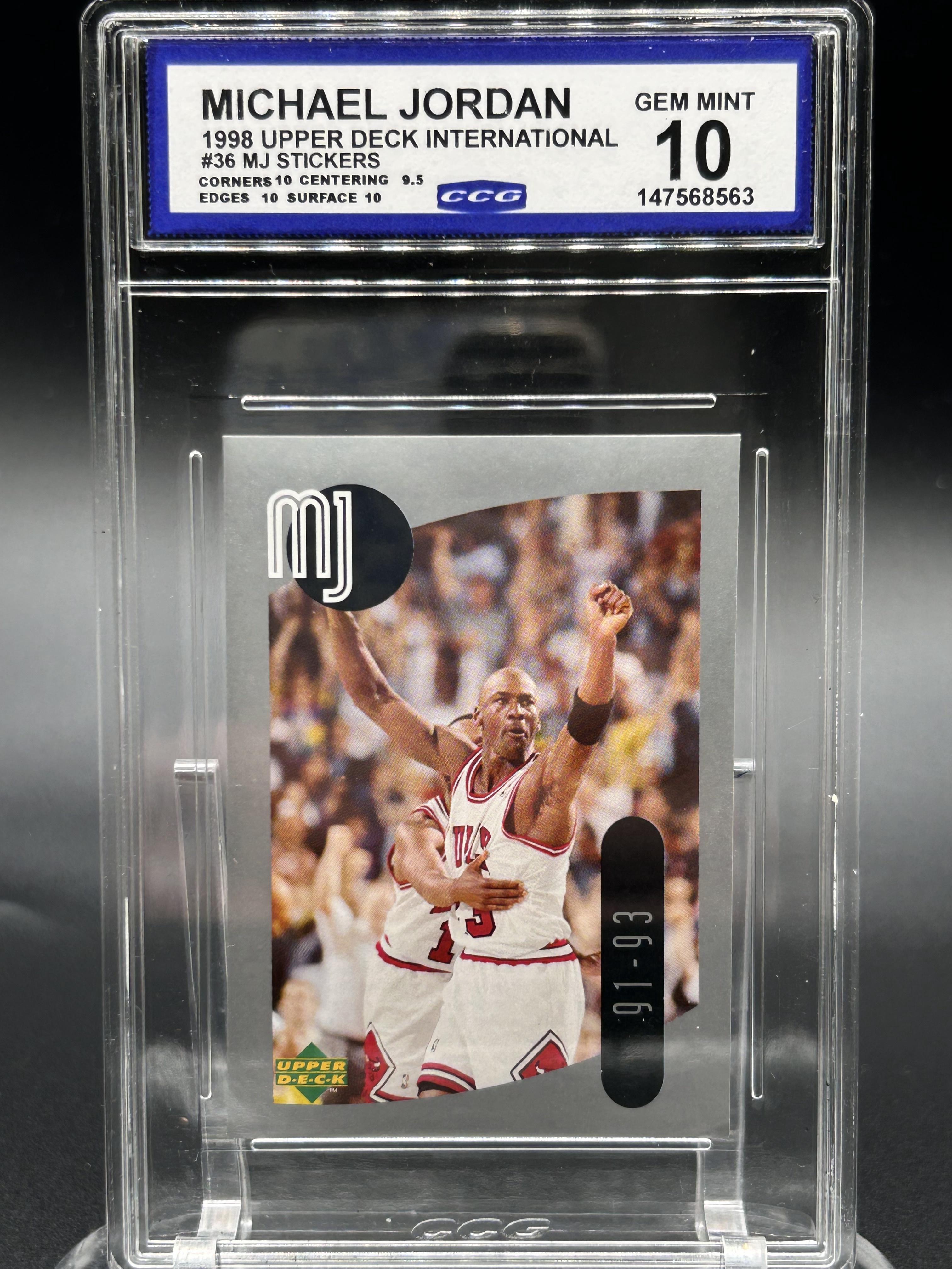 1998 Upper Deck International #36 Michael Jordan MJ Stickers BCCG 10