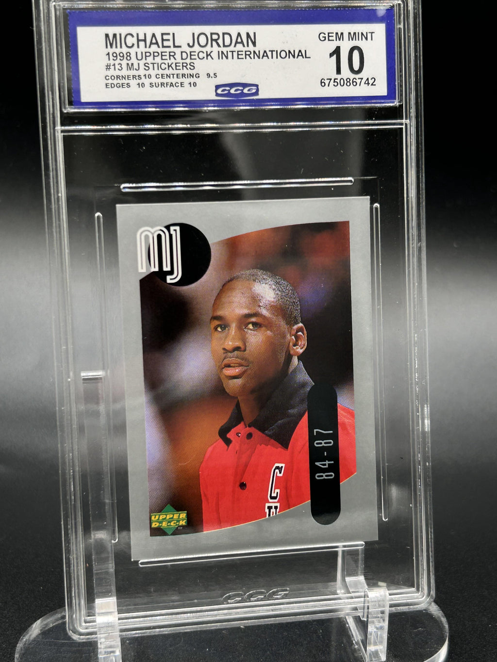 1998 Upper Deck Michael Jordan Stickers #13 Michael Jordan MJ Stickers BCCG 10
