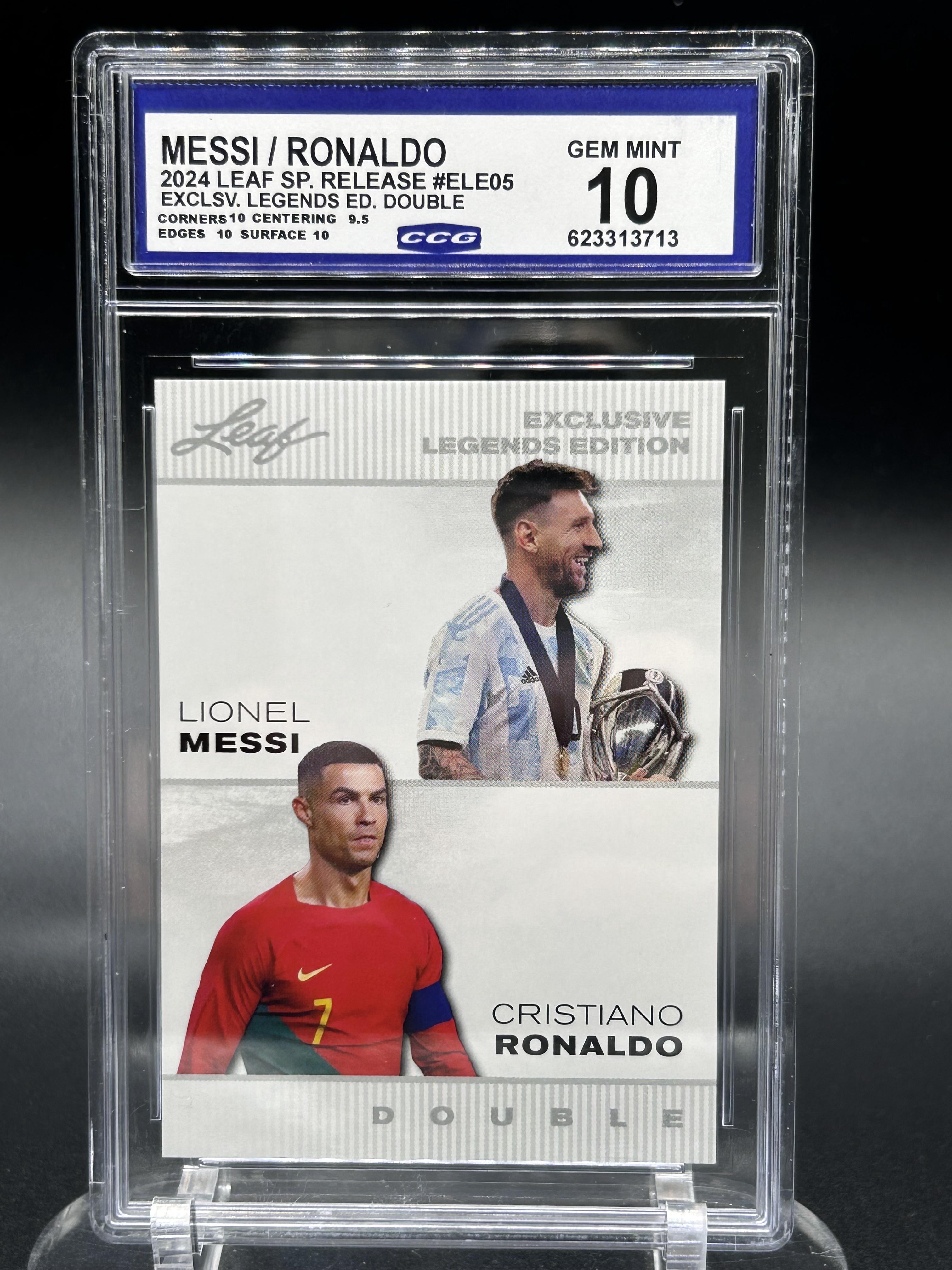 2024 Leaf Sp. Release #ELE05 Messi/Ronaldo Exclusive Legends Edition Double