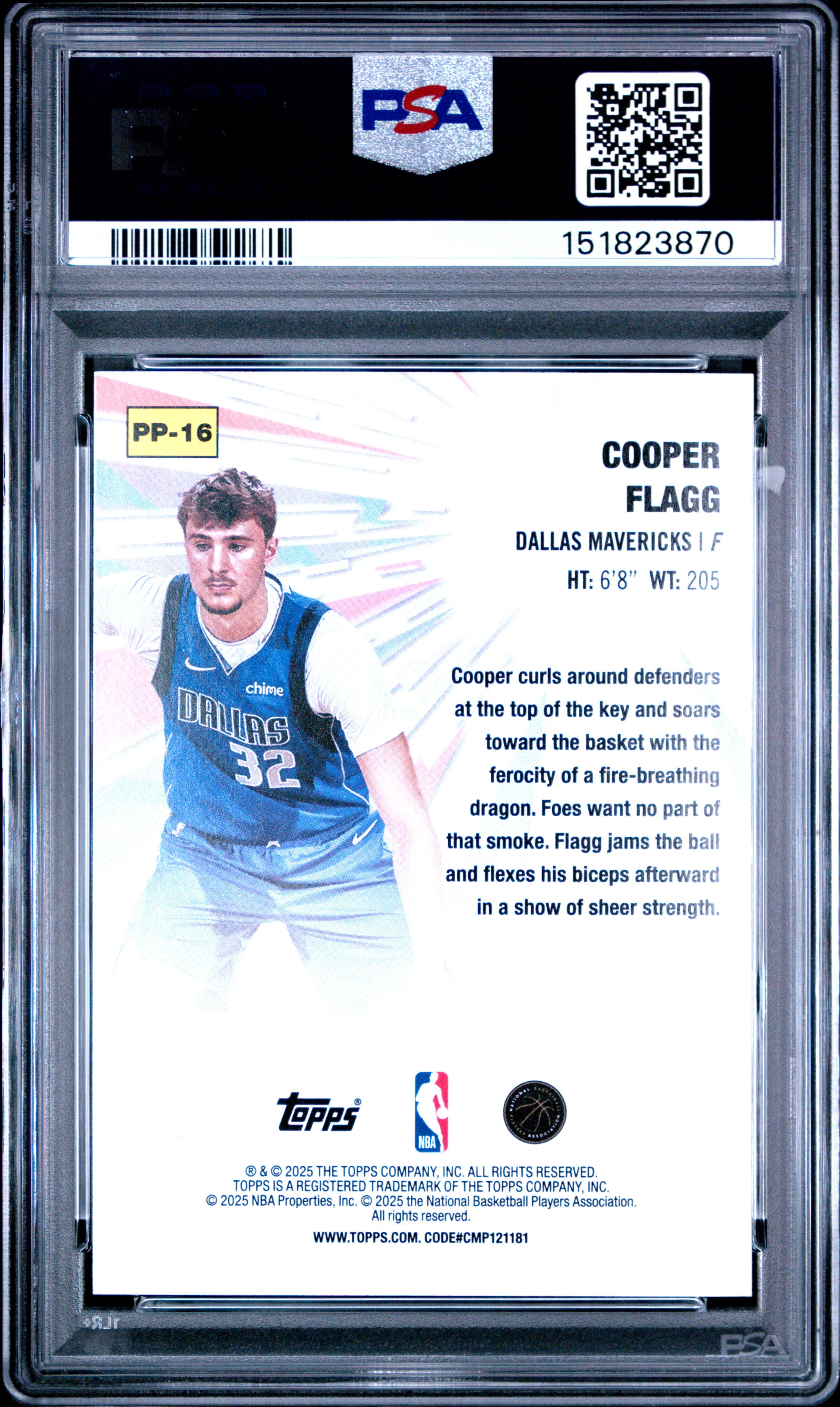 2025 Topps Power Players #PP-16 Cooper Flagg PSA 10