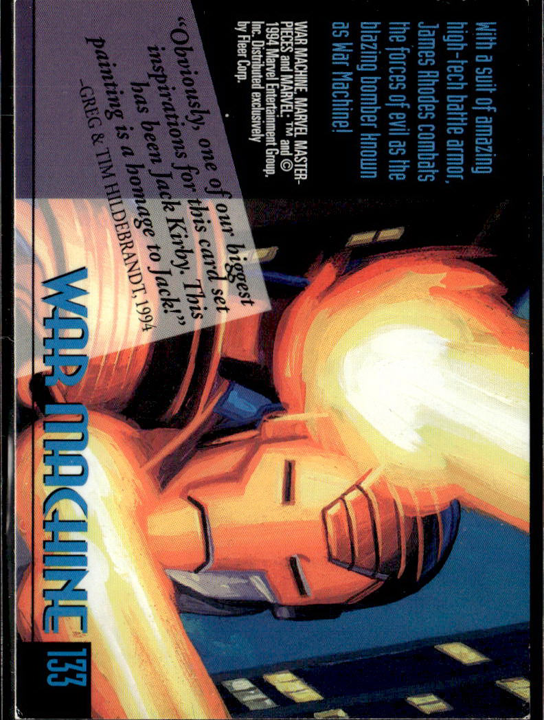 1994 Fleer Marvel Masterpieces Hildebrandt Brothers #133 War Machine Gold Foil