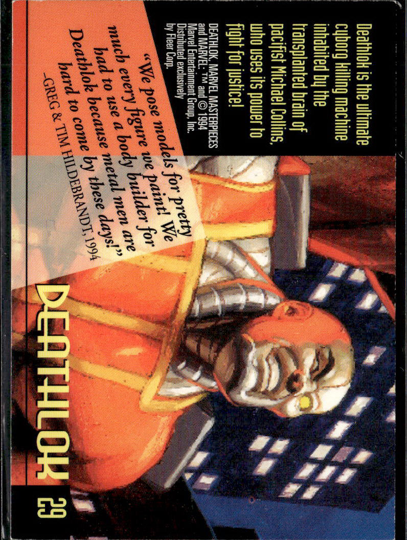 1994 Fleer Marvel Masterpieces Hildebrandt Brothers #29 Deathlok Gold Foil Sign