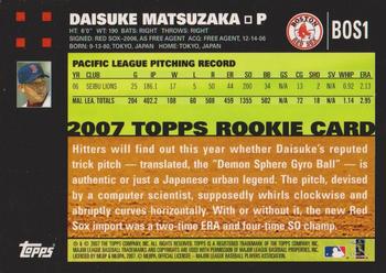 2007 Topps Boston Red Sox #BOS1 Daisuke Matsuzaka PSA 9