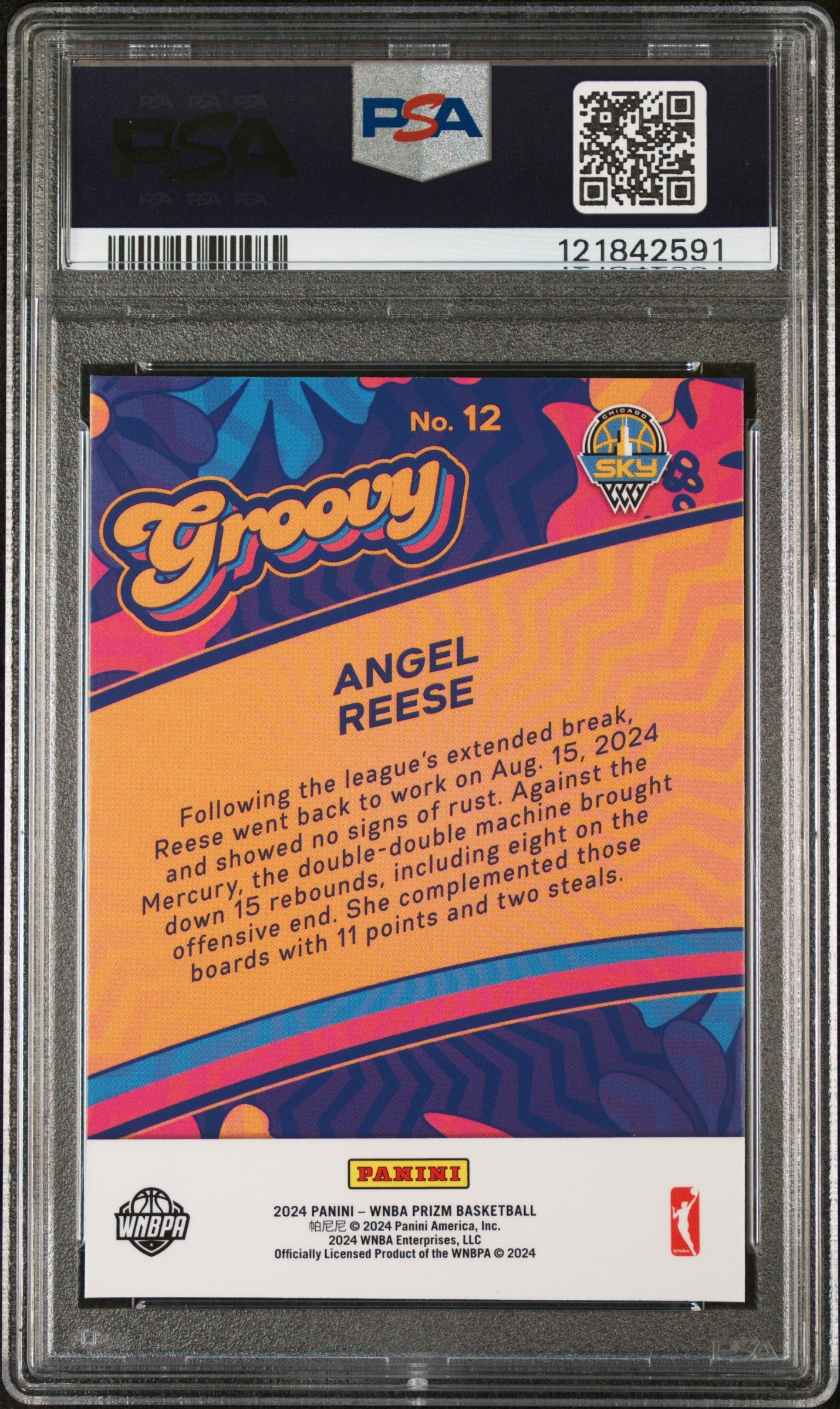 2024 Panini Prizm Wnba Groovy #12 Angel Reese PSA 9