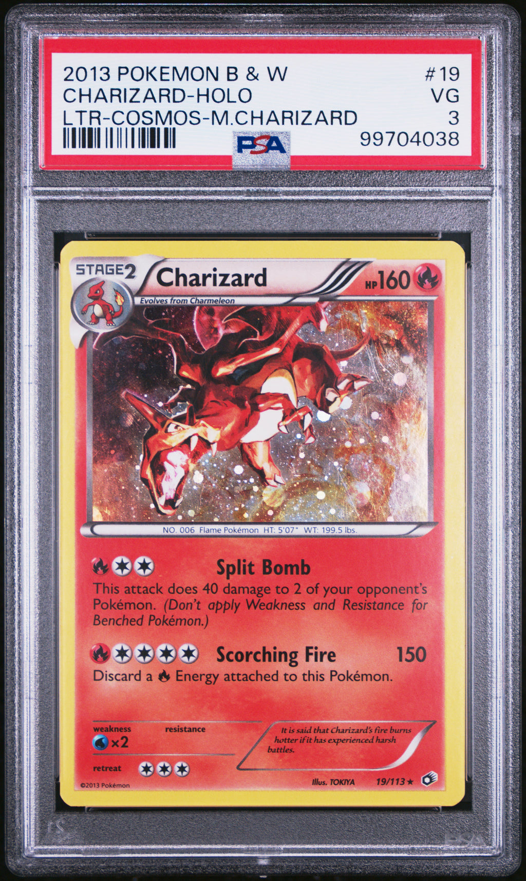 2013 Pokemon Black & White Legendary Treasures #19 Charizard-Holo PSA 3
