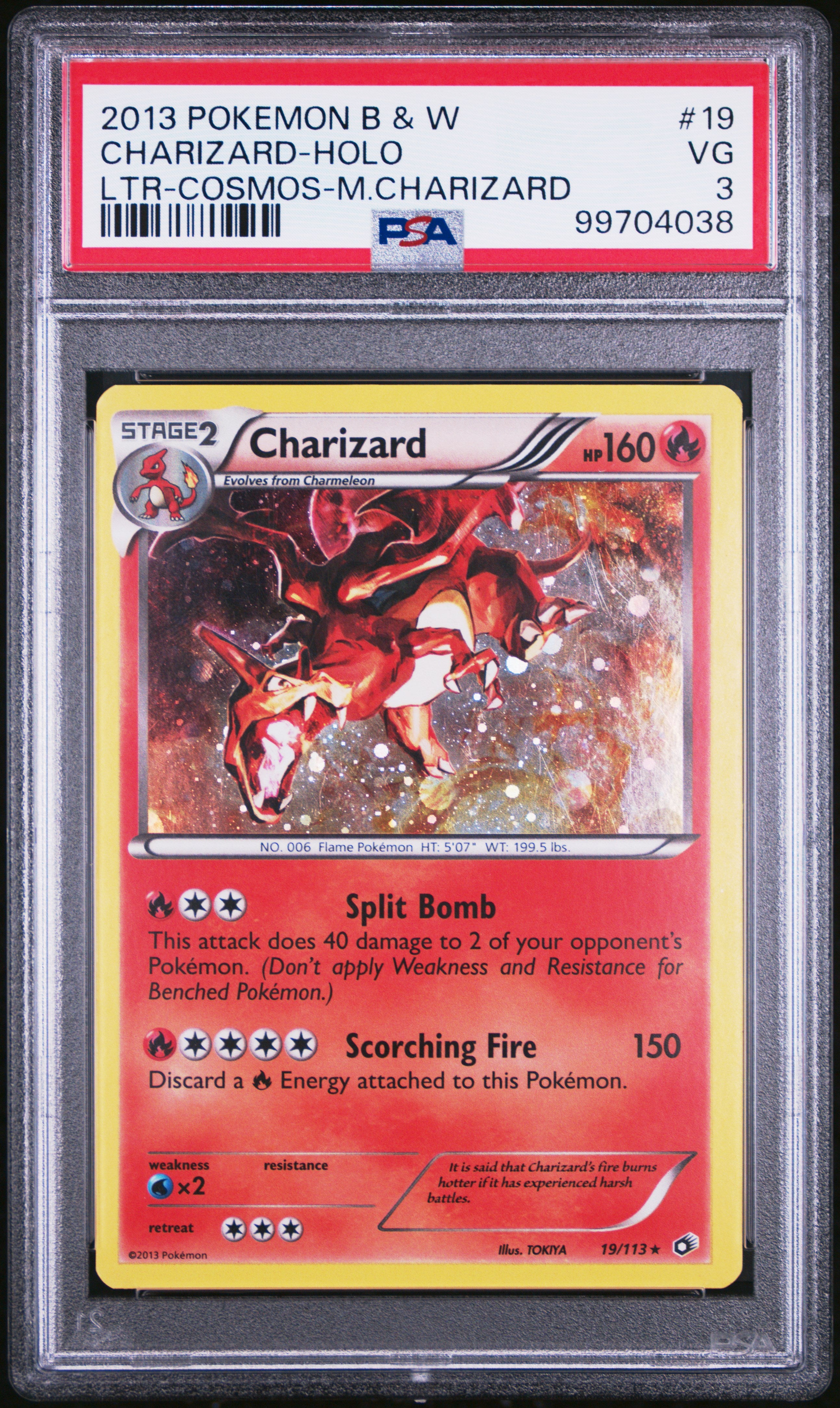 2013 Pokemon Black & White Legendary Treasures #19 Charizard-Holo PSA 3