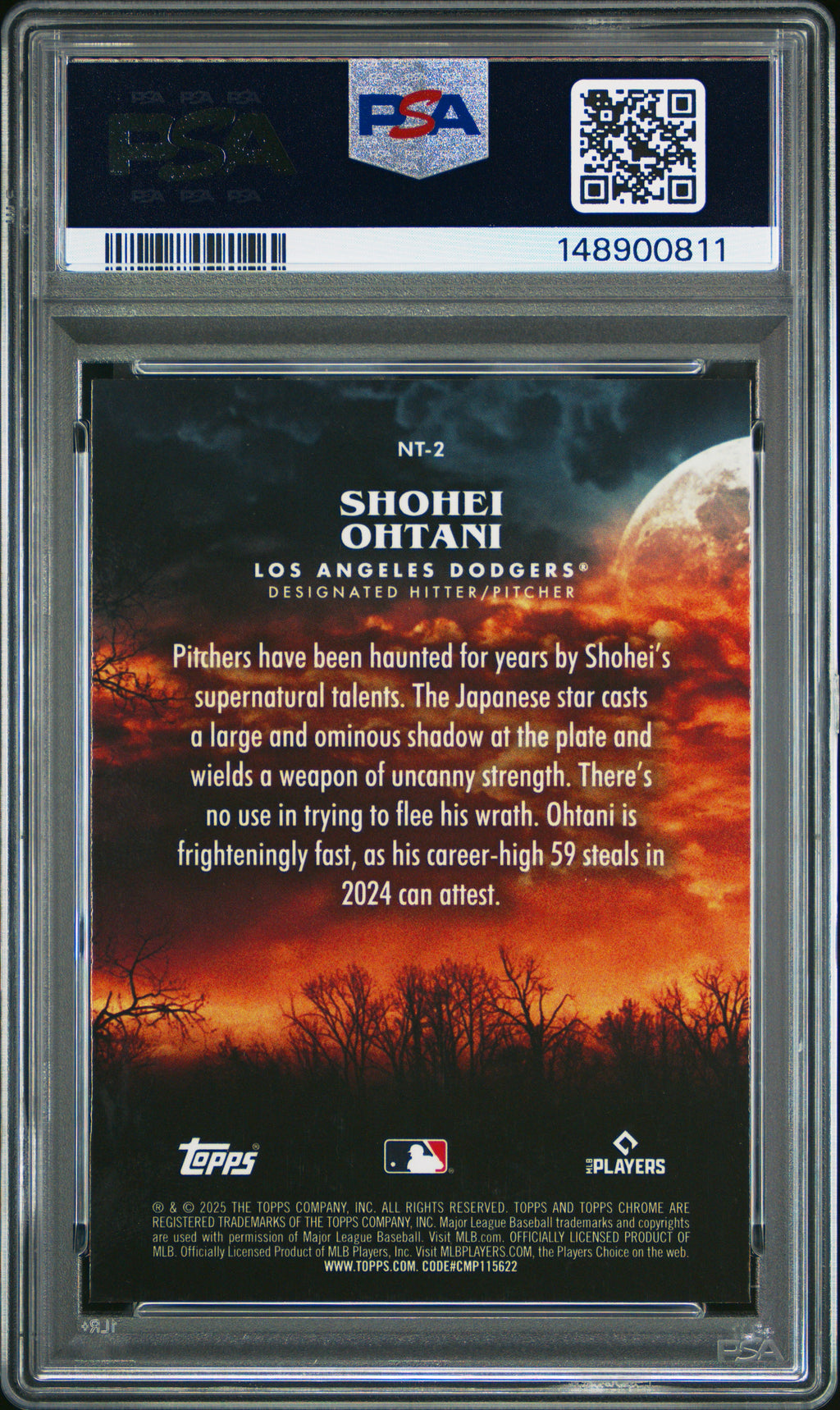 2025 Topps Chrome Update Night Terrors #2 Shohei Ohtani PSA 10