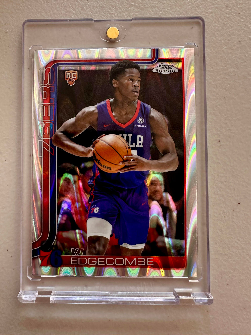 2025-26 Topps Chrome #253 VJ Edgecombe Skylight Refractor