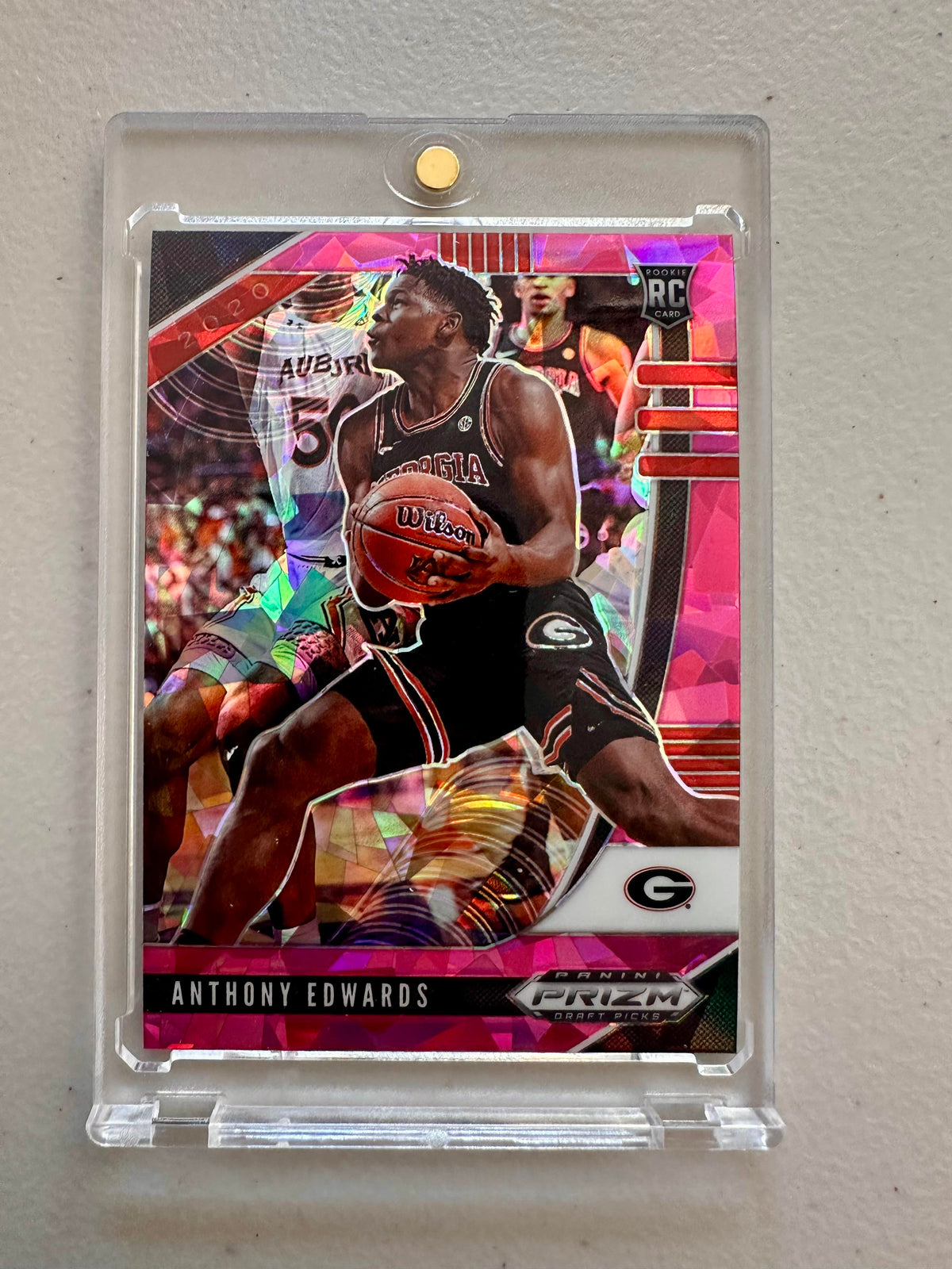 2020 Panini Prizm Draft Picks Collegiate #1 Anthony Edwards Purple Wave