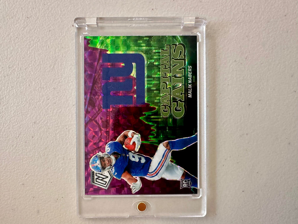 2024 Panini Mosaic #23 Malik Nabers Capital Gains Mosaic Purple #/49