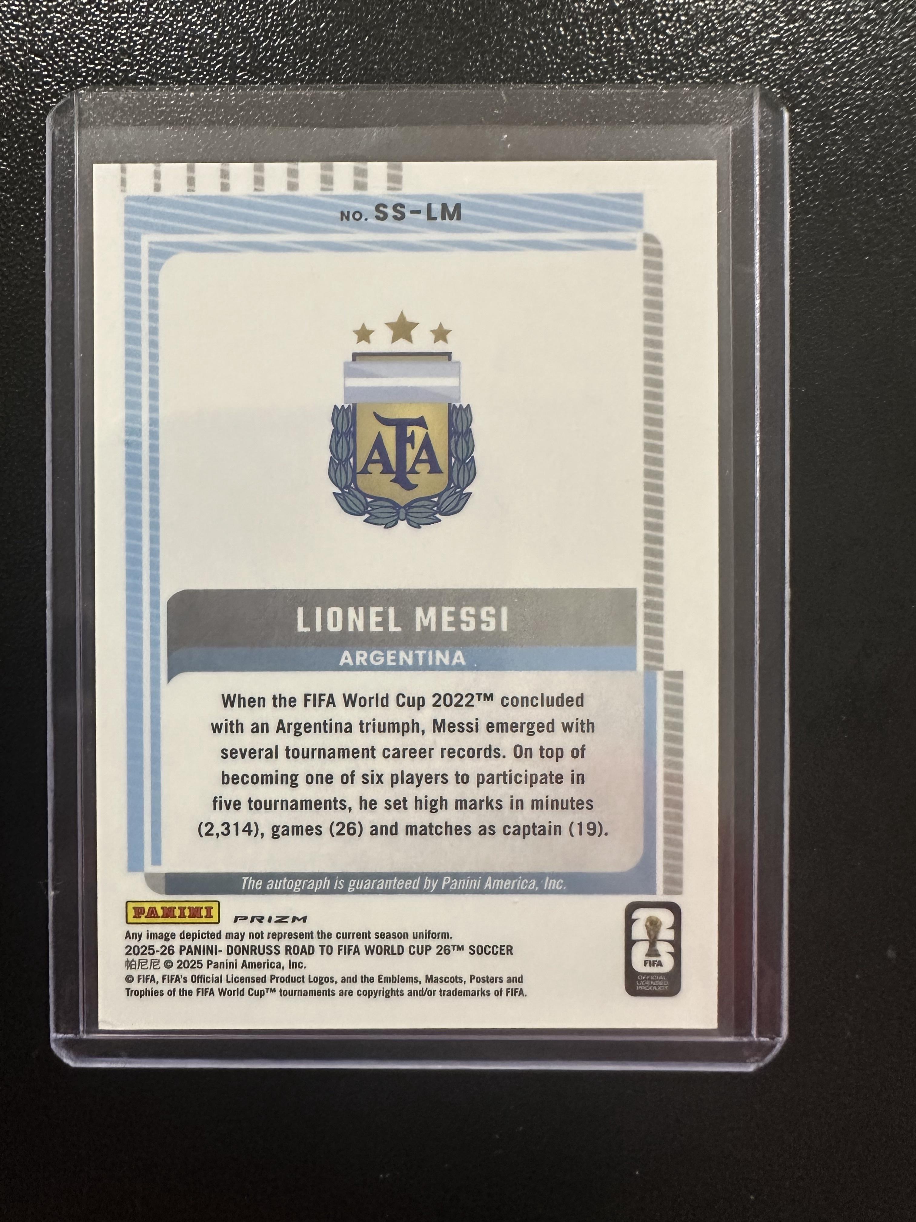 Donruss #SS-LM Lionel Messi 25-26 Road to World Cup Pink Lazer