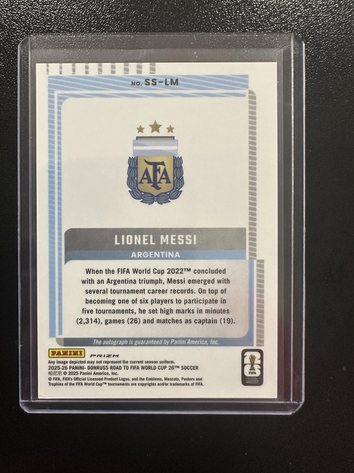 Donruss #SS-LM Lionel Messi 25-26 Road to World Cup Pink Lazer