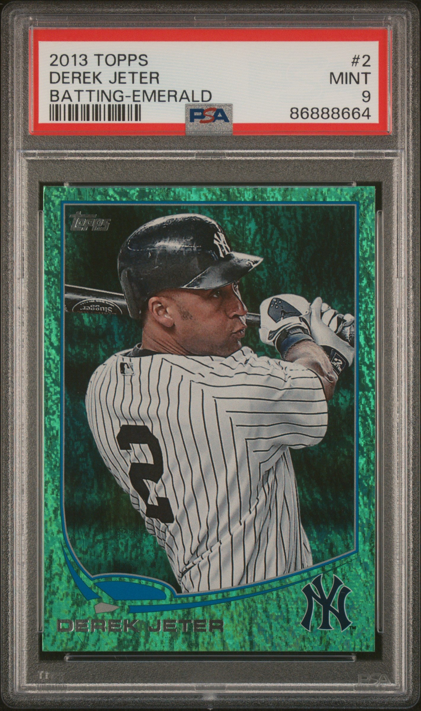 2013 Topps #2 Derek Jeter Emerald PSA 9