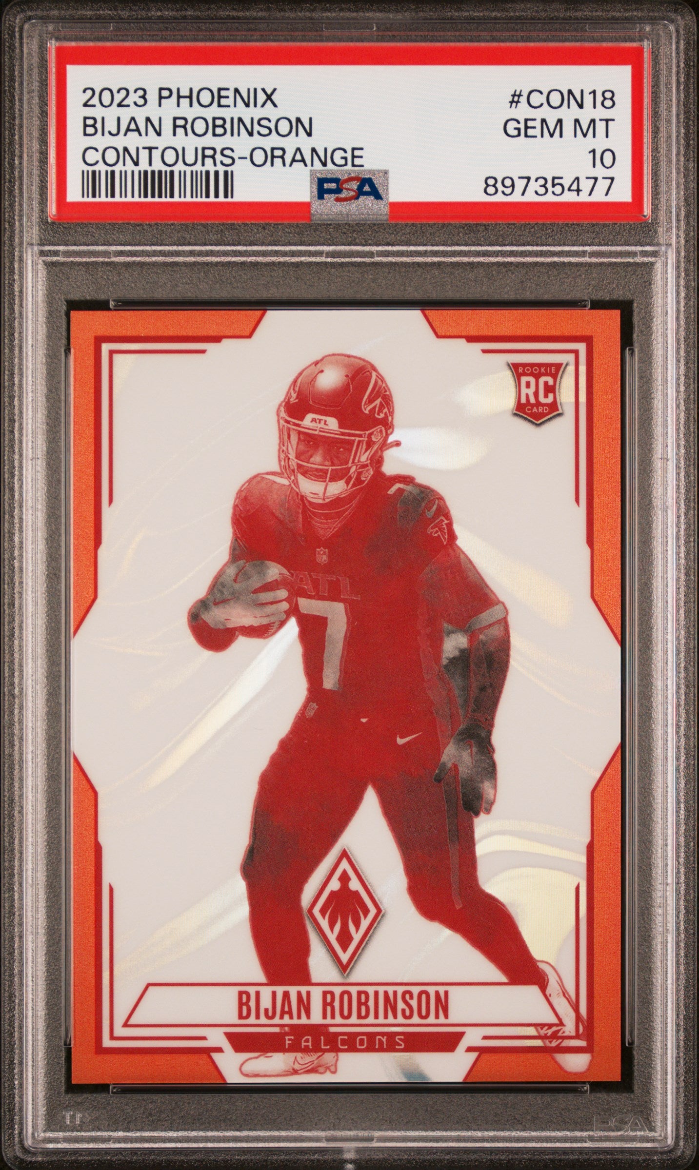 2023 Panini Phoenix Contours #CON18 Bijan Robinson Contours-Orange PSA 10
