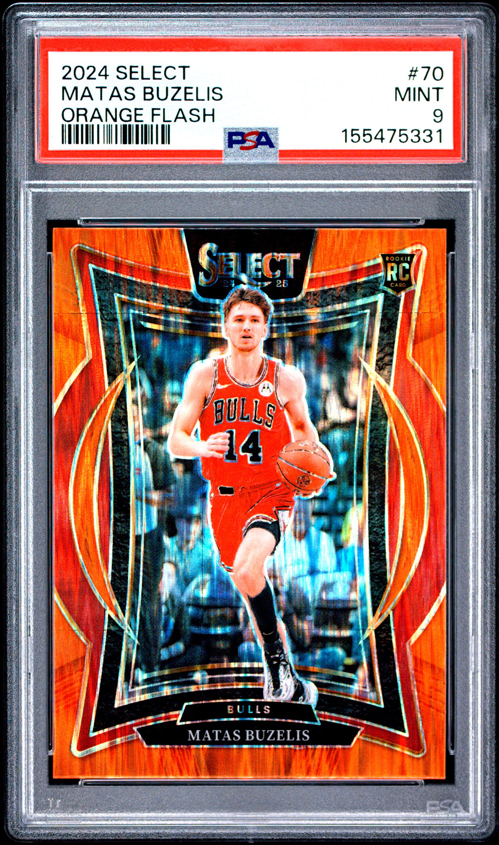 2024 Panini Select #70 Matas Buzelis Orange Flash PSA 9