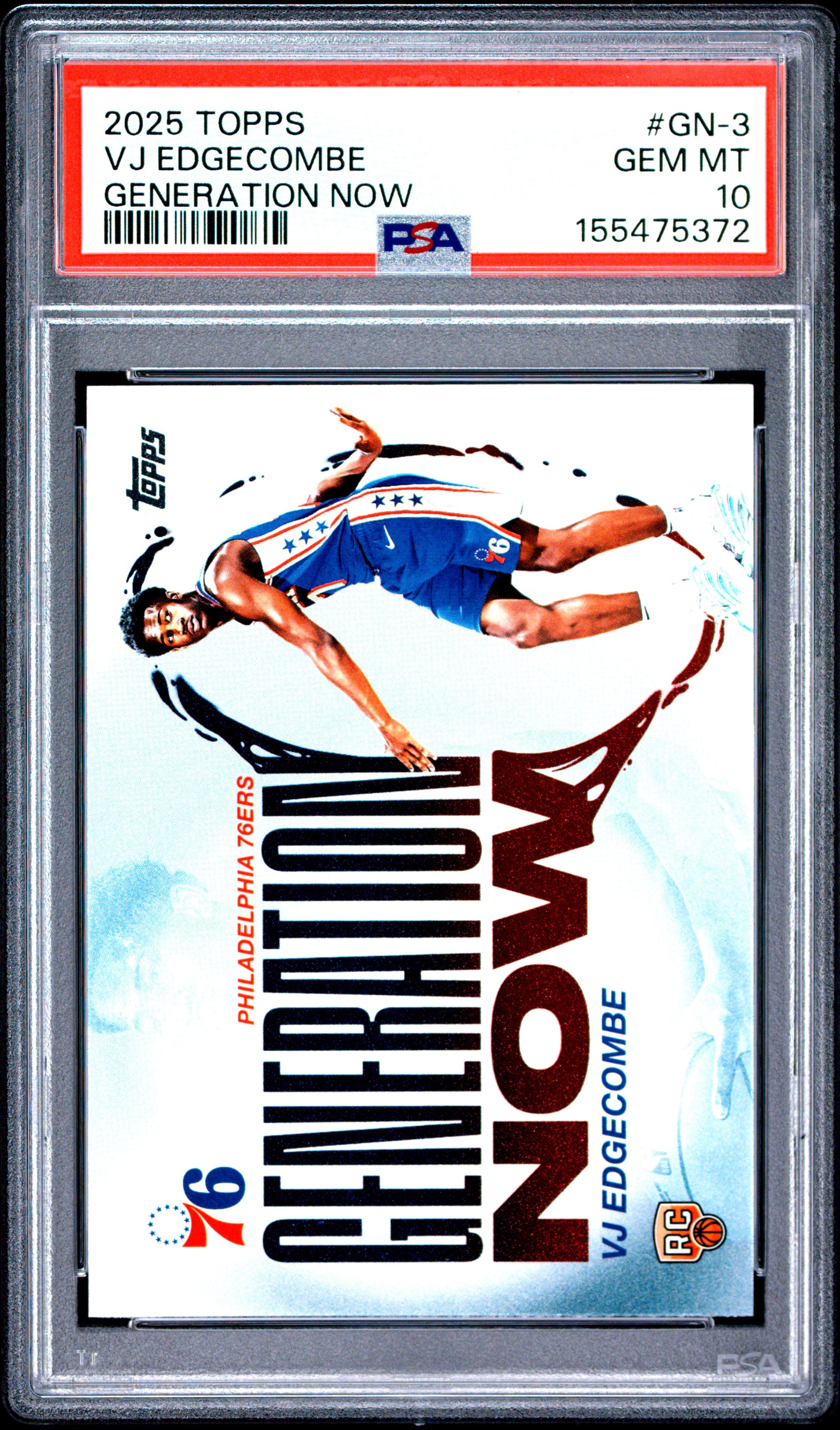 2025 Topps Generation Now #GN-3 Vj Edgecombe PSA 10
