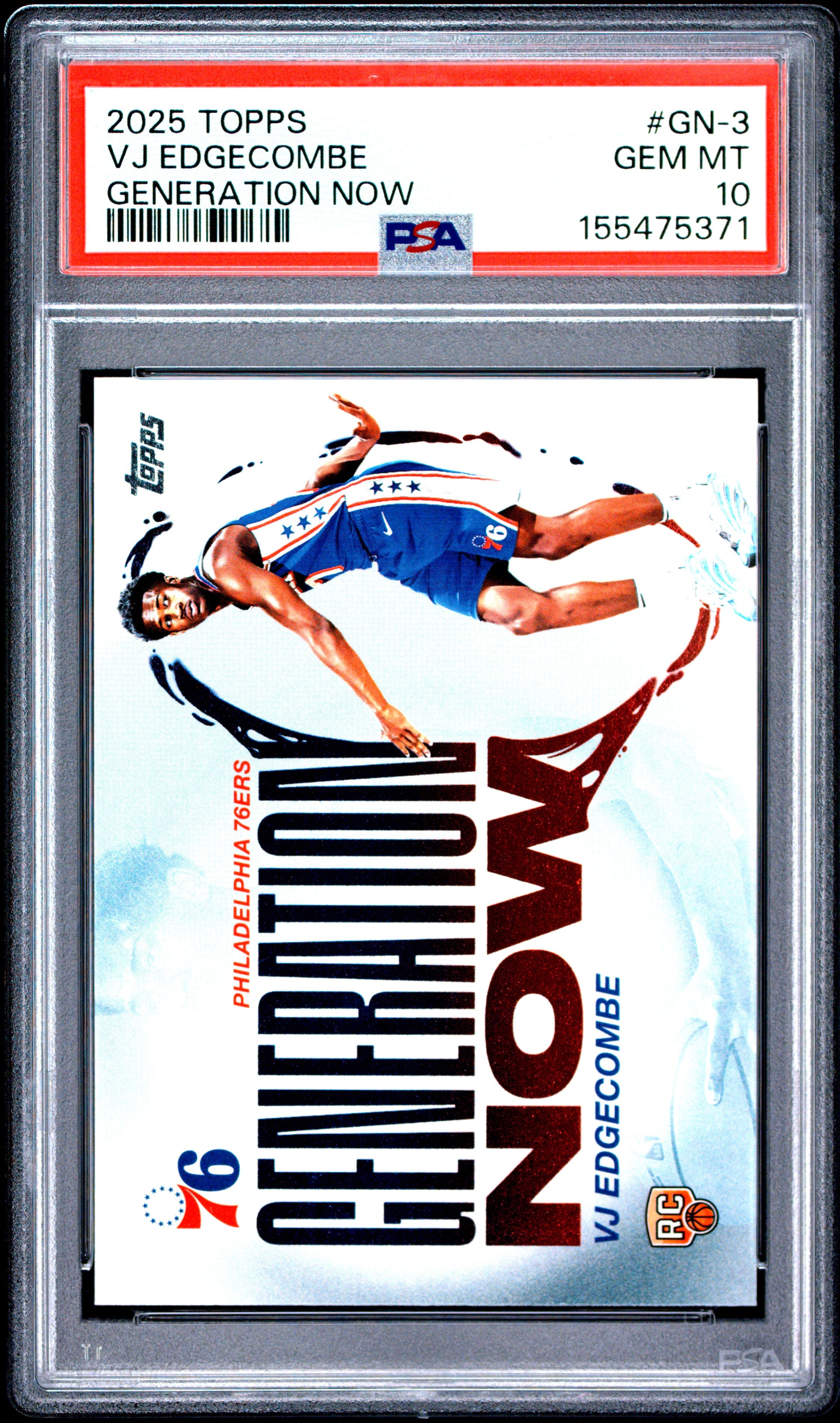 2025 Topps Generation Now #GN-3 Vj Edgecombe PSA 10