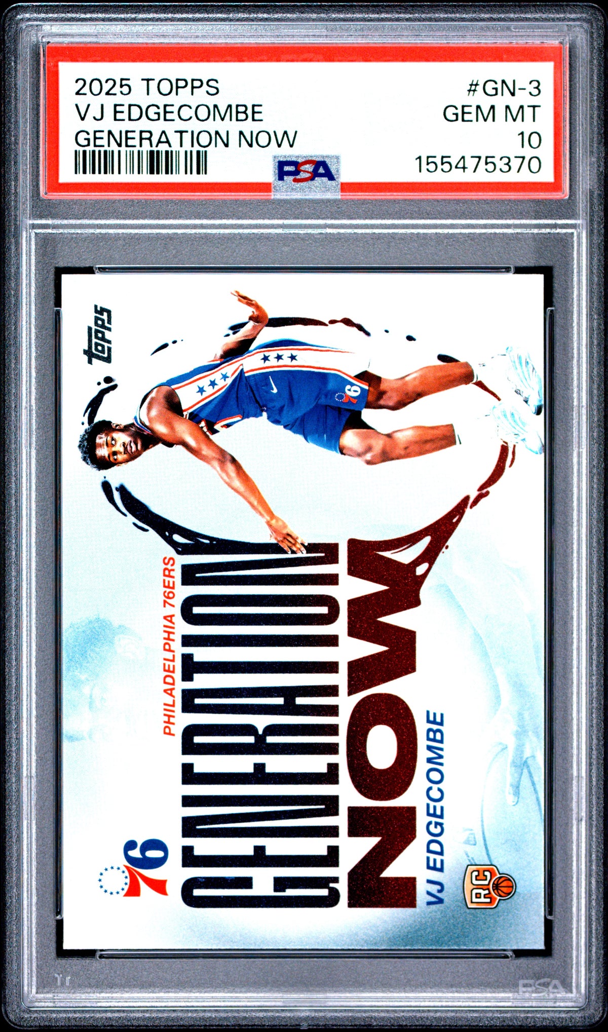 2025 Topps Generation Now #GN-3 Vj Edgecombe PSA 10