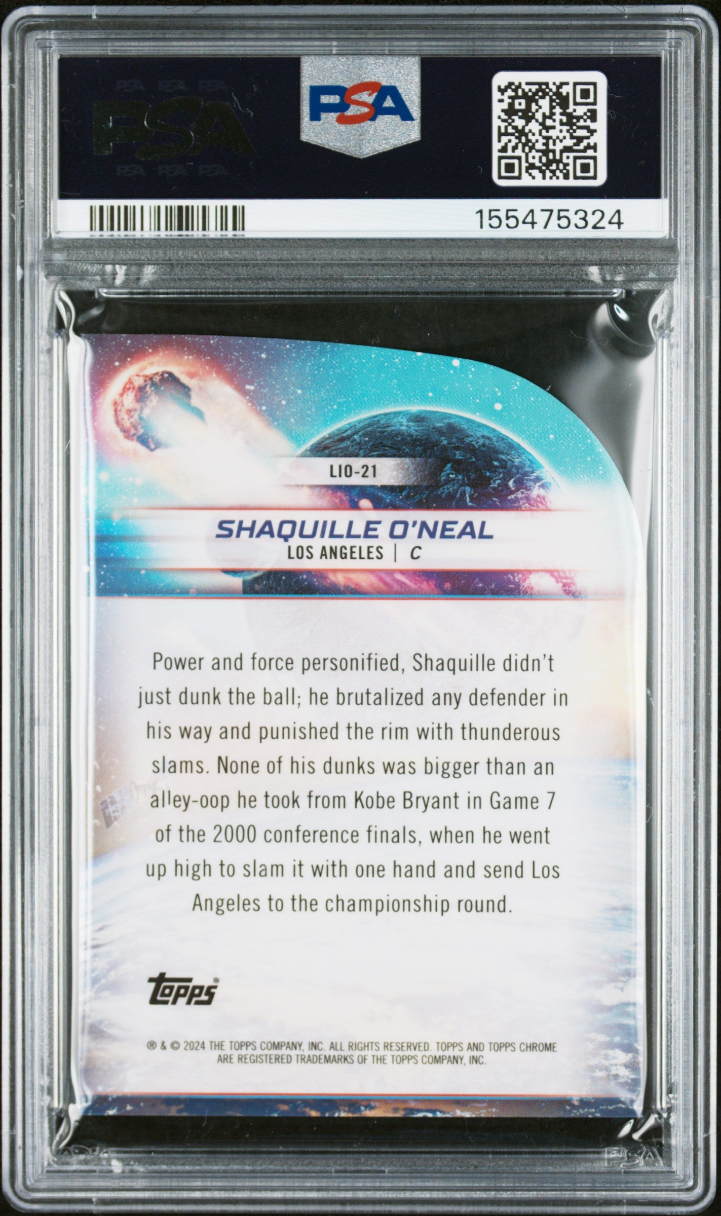 2023 Topps Cosmic Chrome Launched Into Orbit #LIO21 Shaquille O'Neal PSA 10