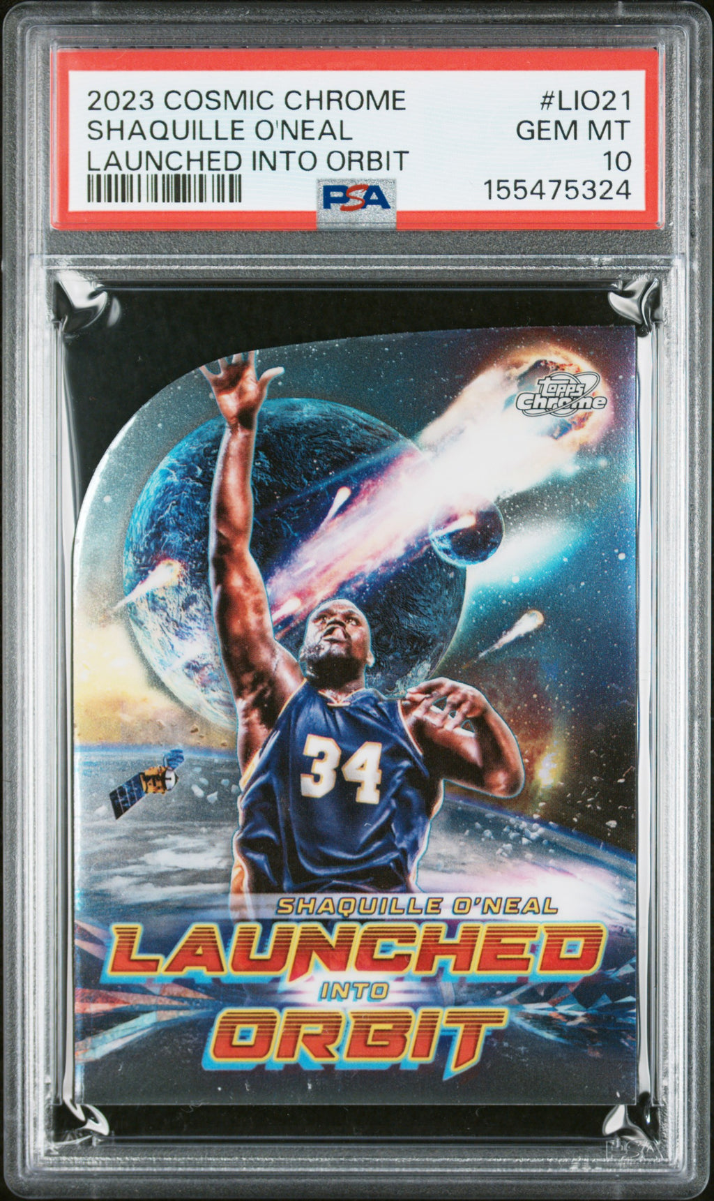 2023 Topps Cosmic Chrome Launched Into Orbit #LIO21 Shaquille O'Neal PSA 10