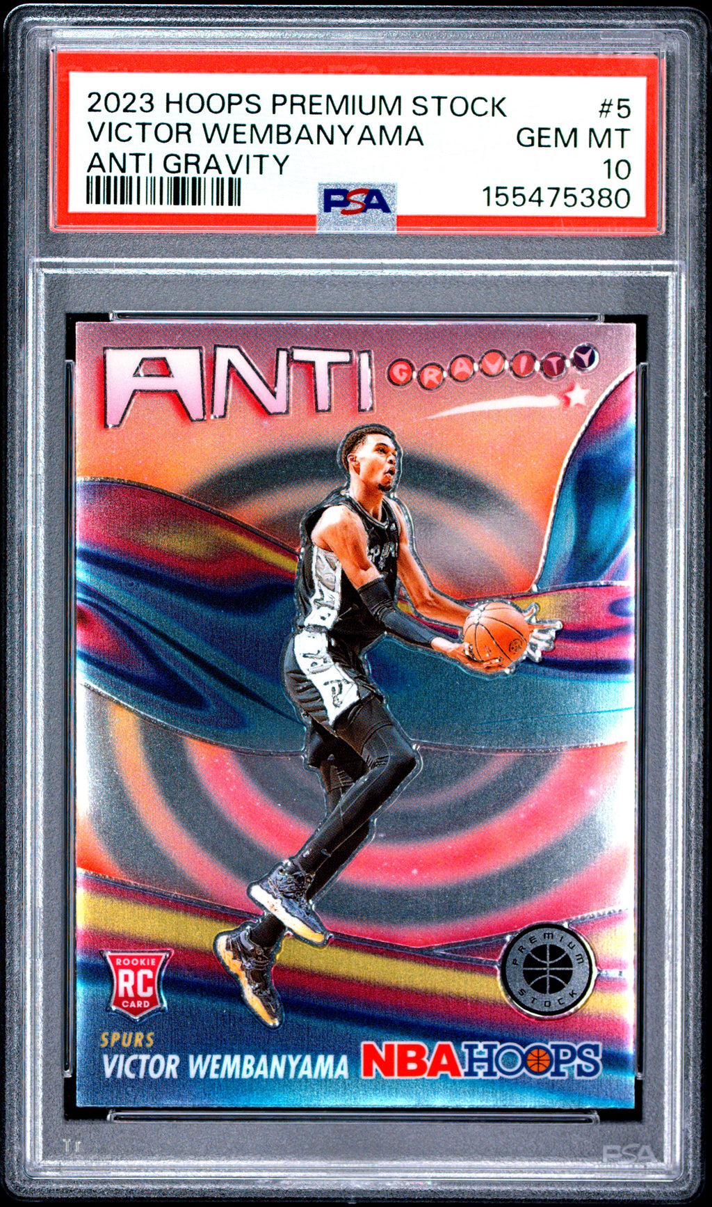 2023 Panini Hoops Premium Stock Anti Gravity #5 Victor Wembanyama PSA 10