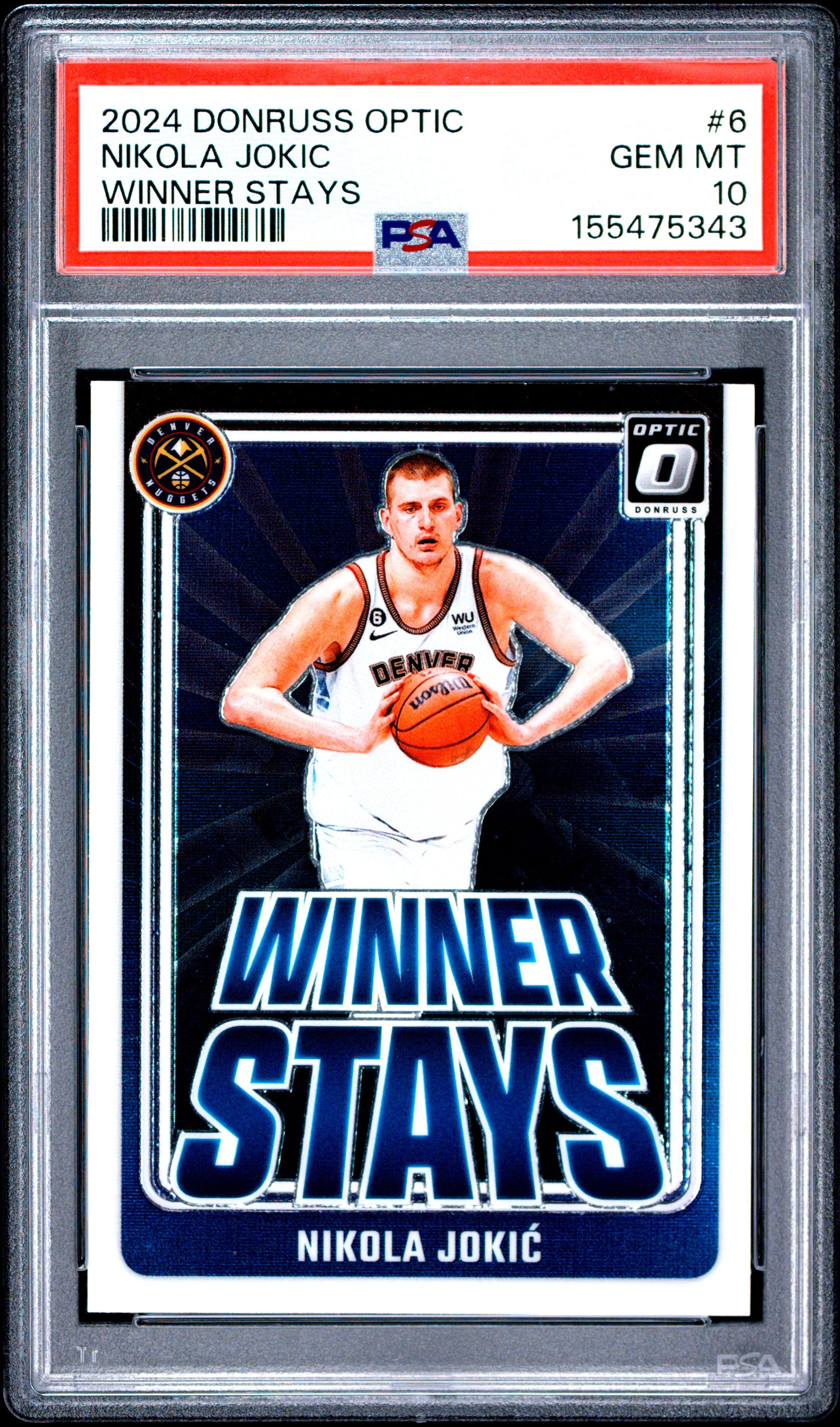 2024 Panini Donruss Optic Winner Stays #6 Nikola Jokic PSA 10