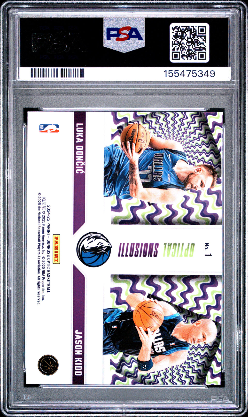 2024 Panini Donruss Optic Optical Illusions #1 Doncic/Kidd PSA 10