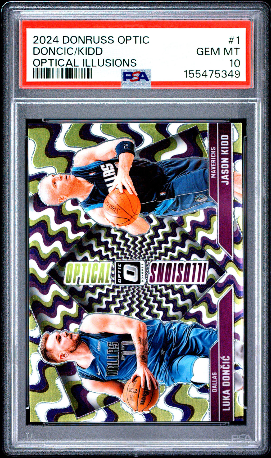 2024 Panini Donruss Optic Optical Illusions #1 Doncic/Kidd PSA 10