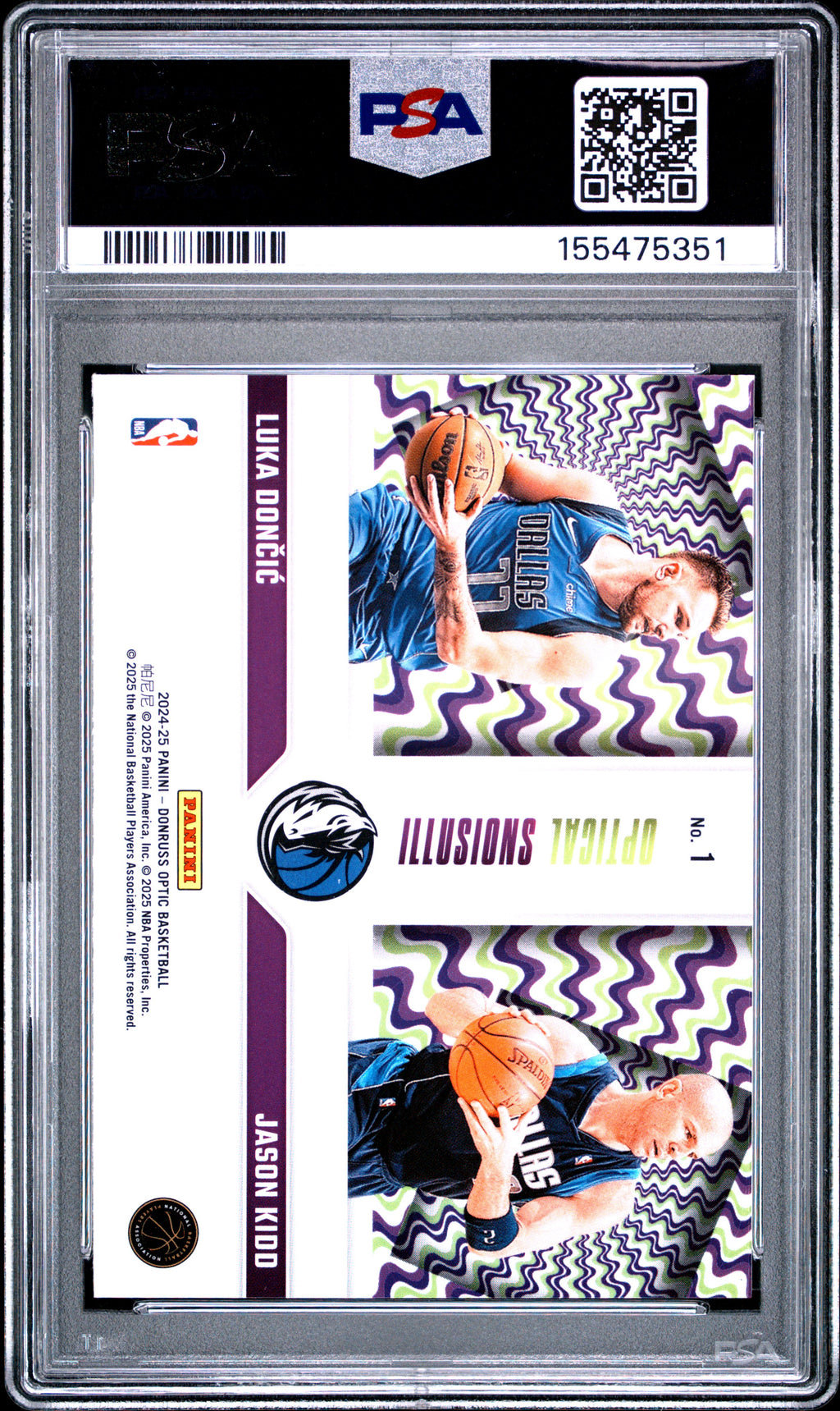 2024 Panini Donruss Optic Optical Illusions #1 Doncic/Kidd PSA 10
