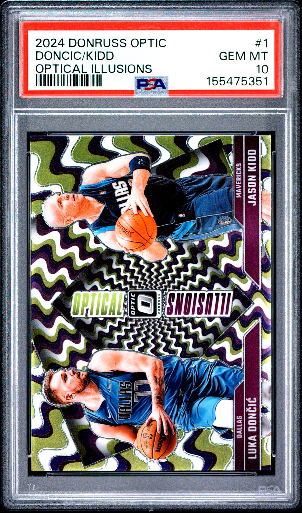 2024 Panini Donruss Optic Optical Illusions #1 Doncic/Kidd PSA 10