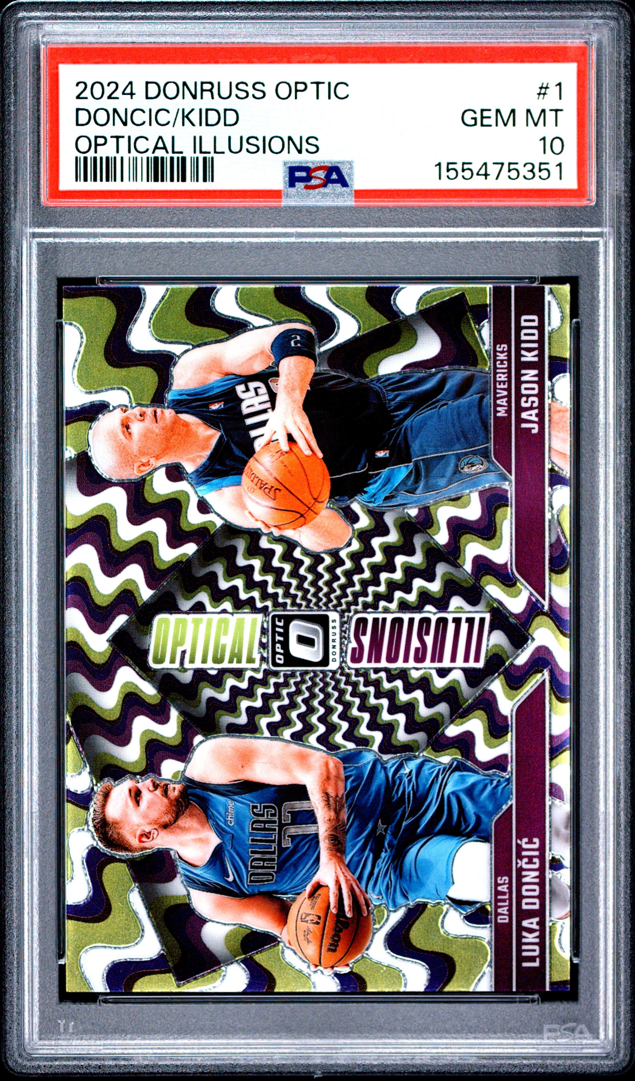 2024 Panini Donruss Optic Optical Illusions #1 Doncic/Kidd PSA 10