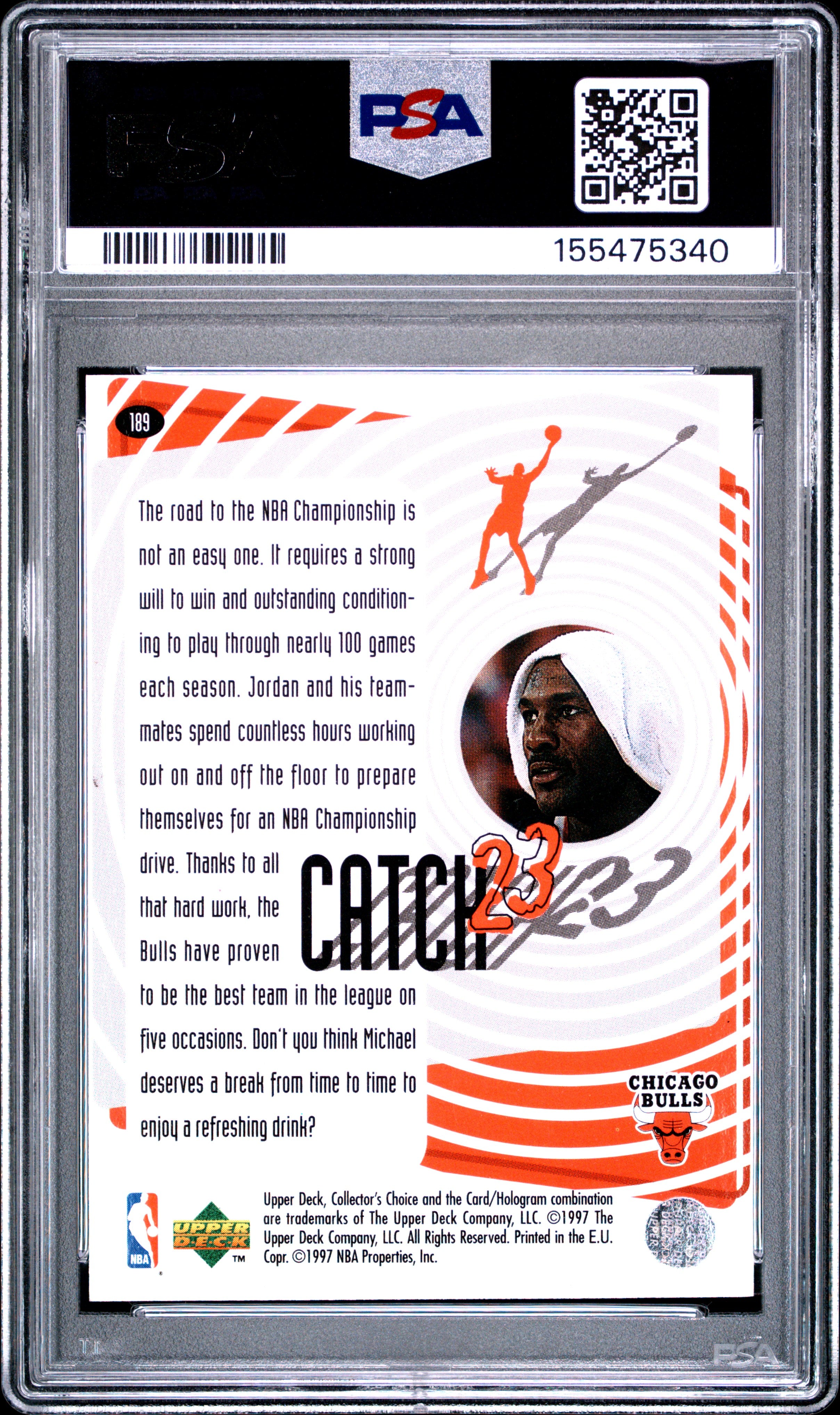 1997 Collector'S Choice International European #189 Michael Jordan PSA 8