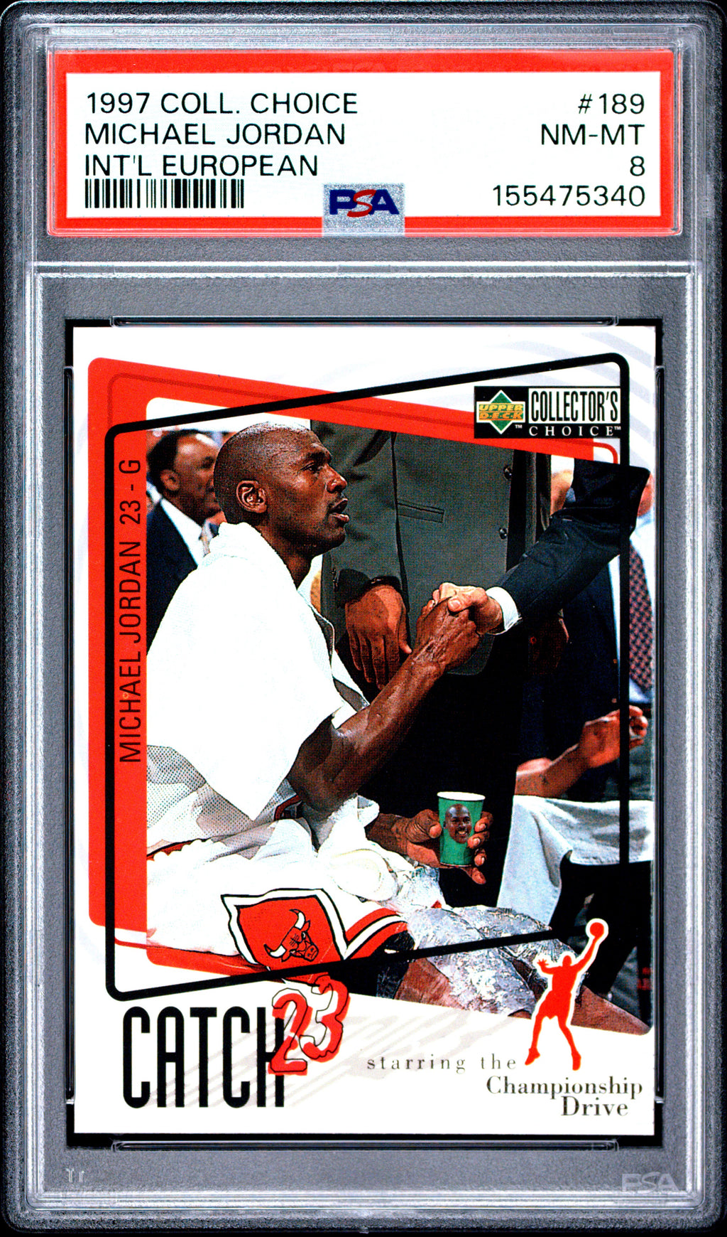 1997 Collector'S Choice International European #189 Michael Jordan PSA 8