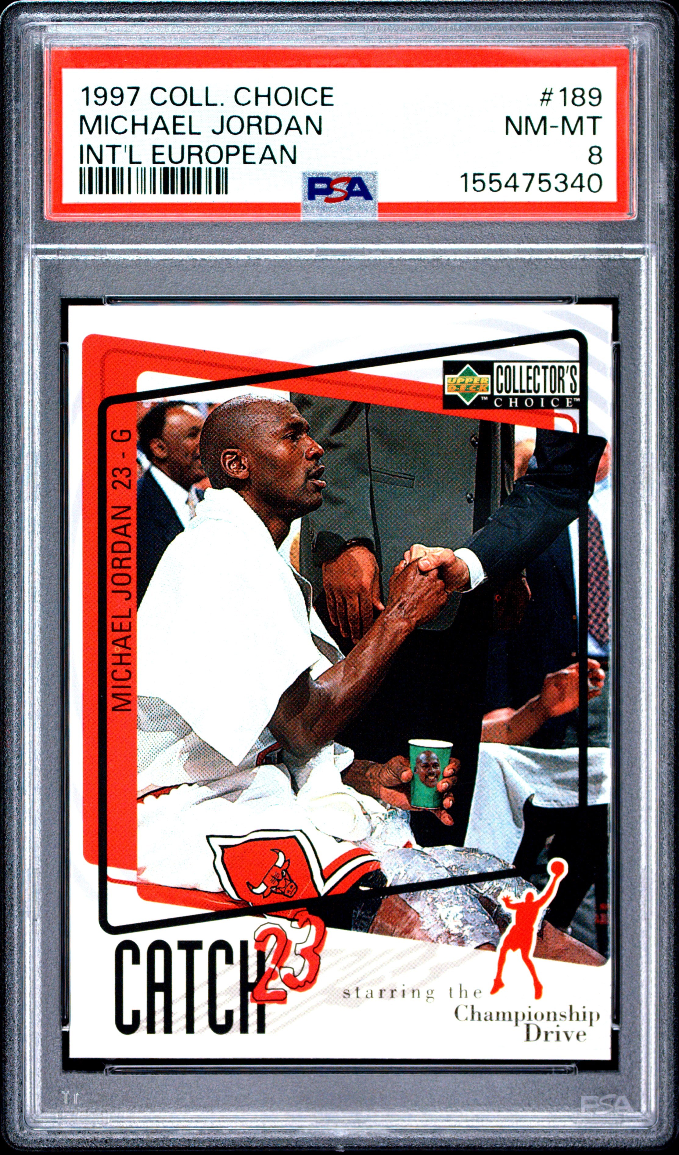 1997 Collector'S Choice International European #189 Michael Jordan PSA 8