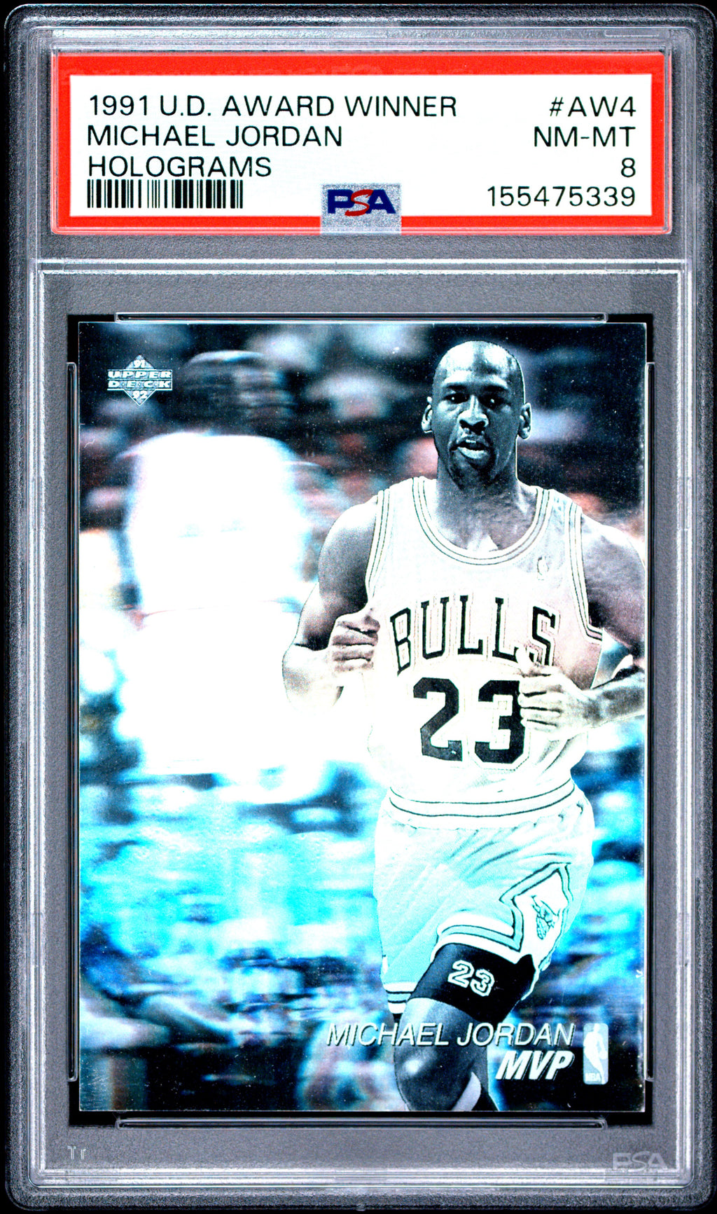 1991 Upper Deck Award Winner Hologram #AW4 Michael Jordan Holograms PSA 8