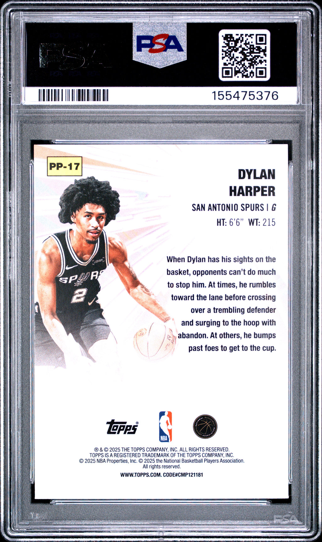 2025 Topps Power Players #PP-17 Dylan Harper PSA 10