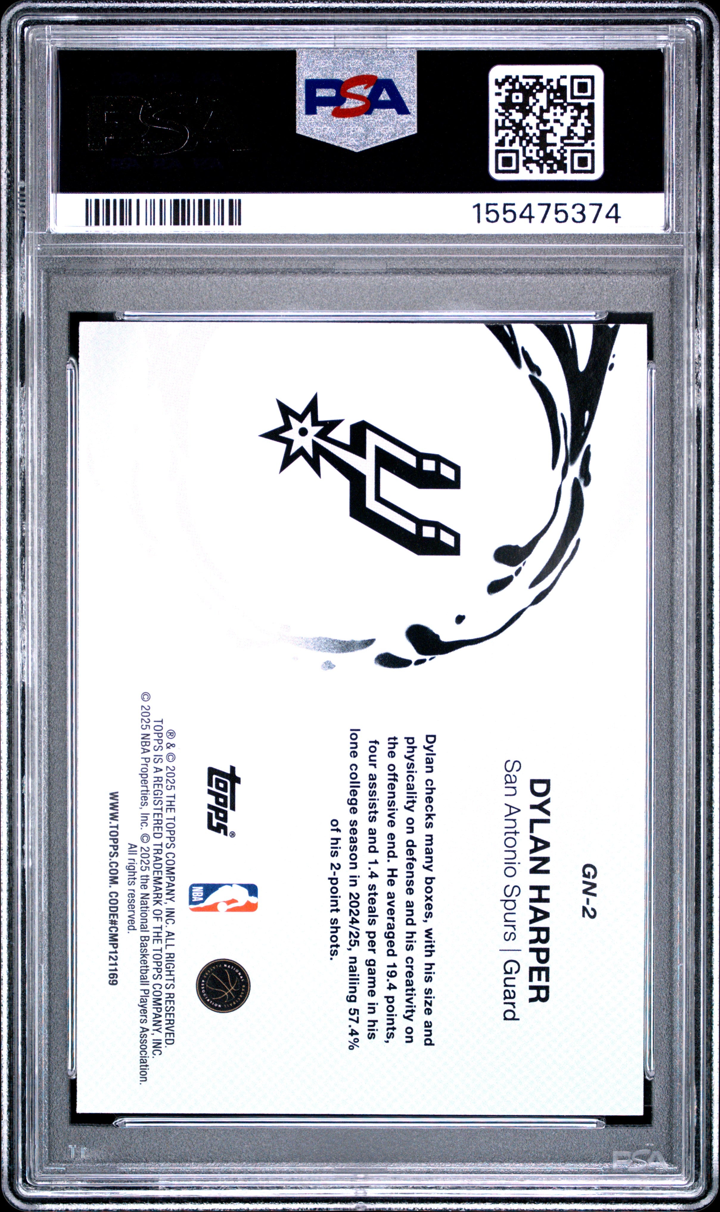 2025 Topps Generation Now #GN-2 Dylan Harper PSA 10
