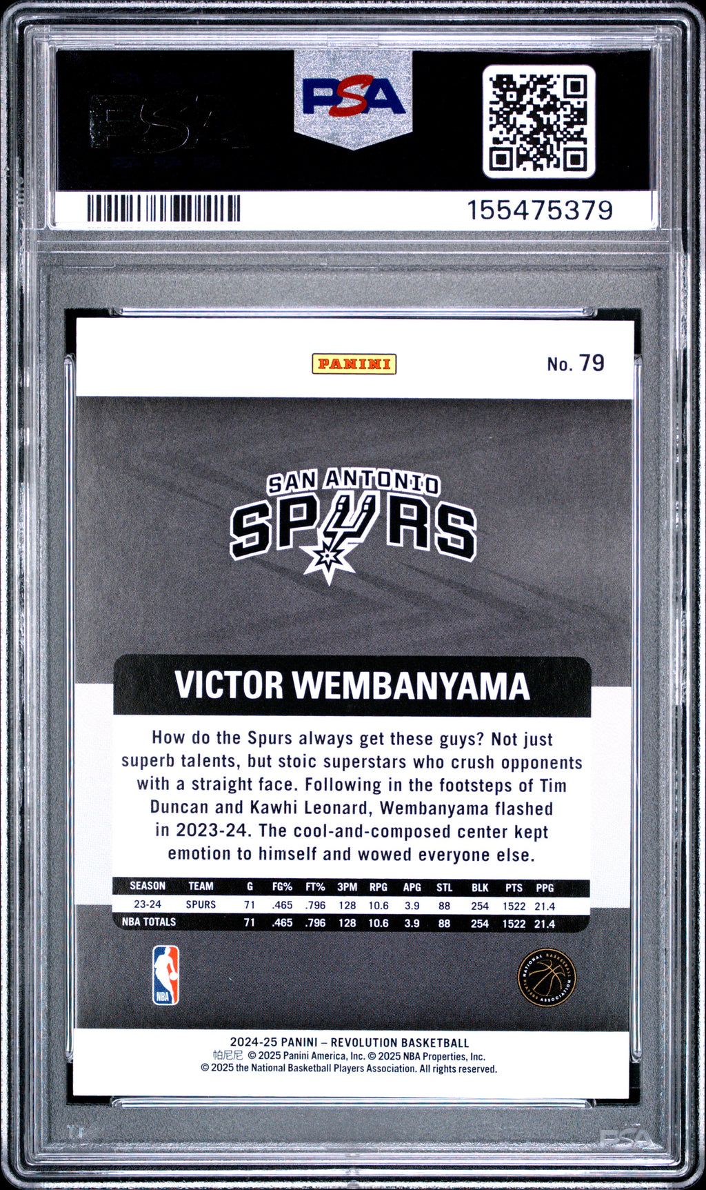 2024 Panini Revolution #79 Victor Wembanyama PSA 10